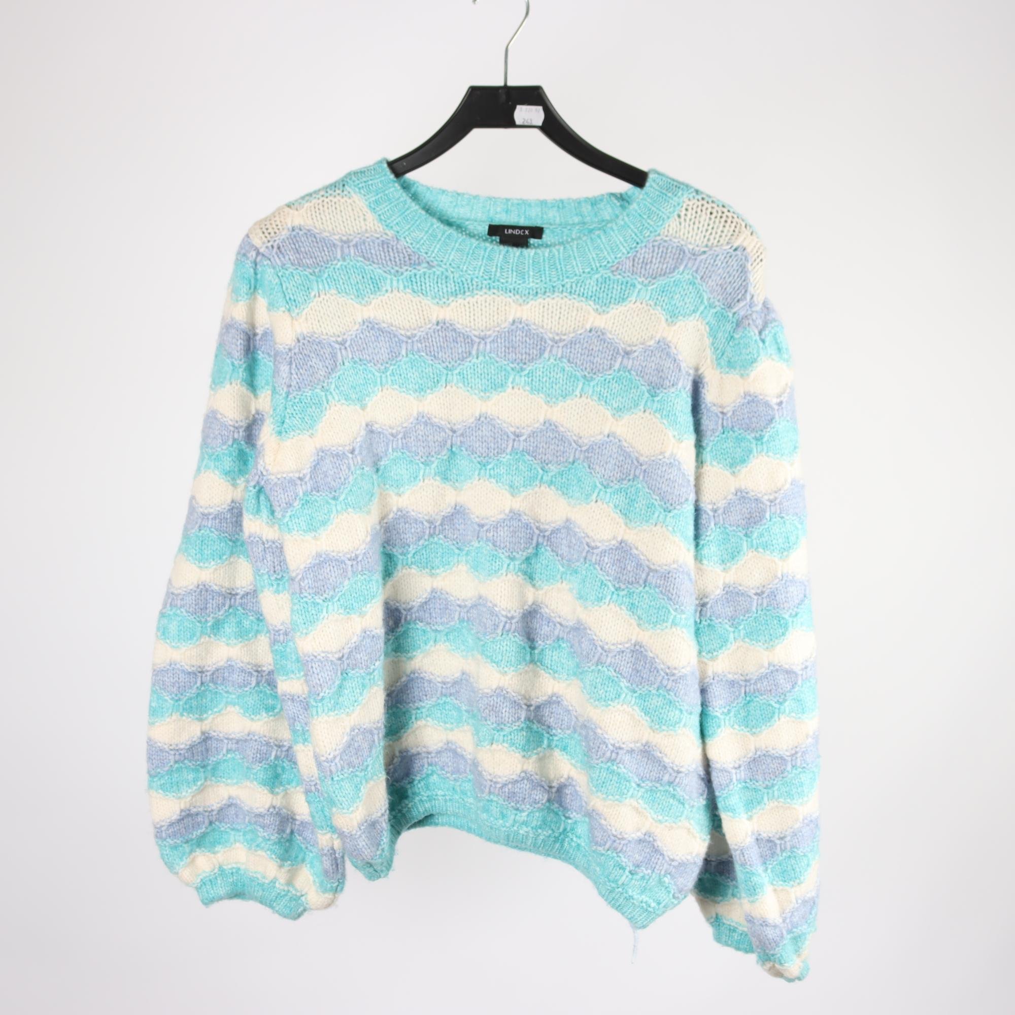 Tröja, Lindex, blå, vit, lila, stl. M