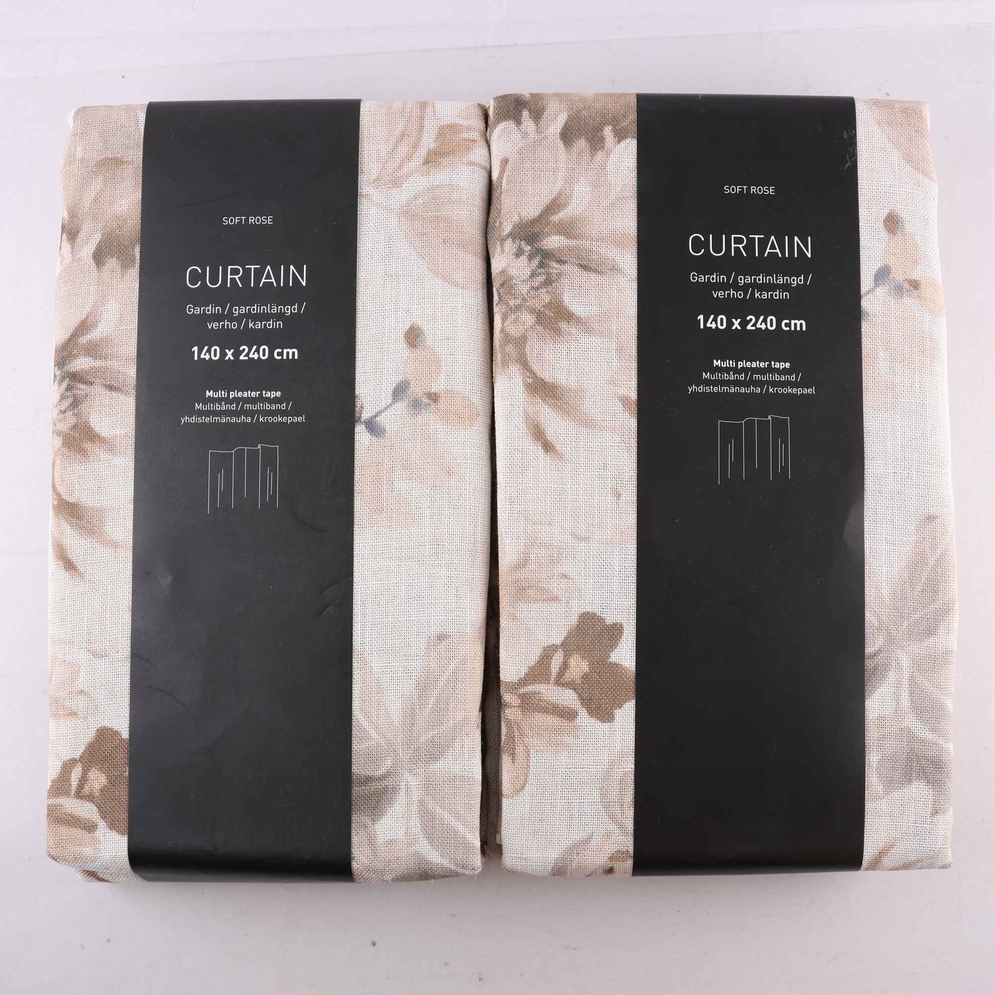 Gardin, 2-pack, Hemtex, Soft Rose, beige, stl. 140 x 240 cm