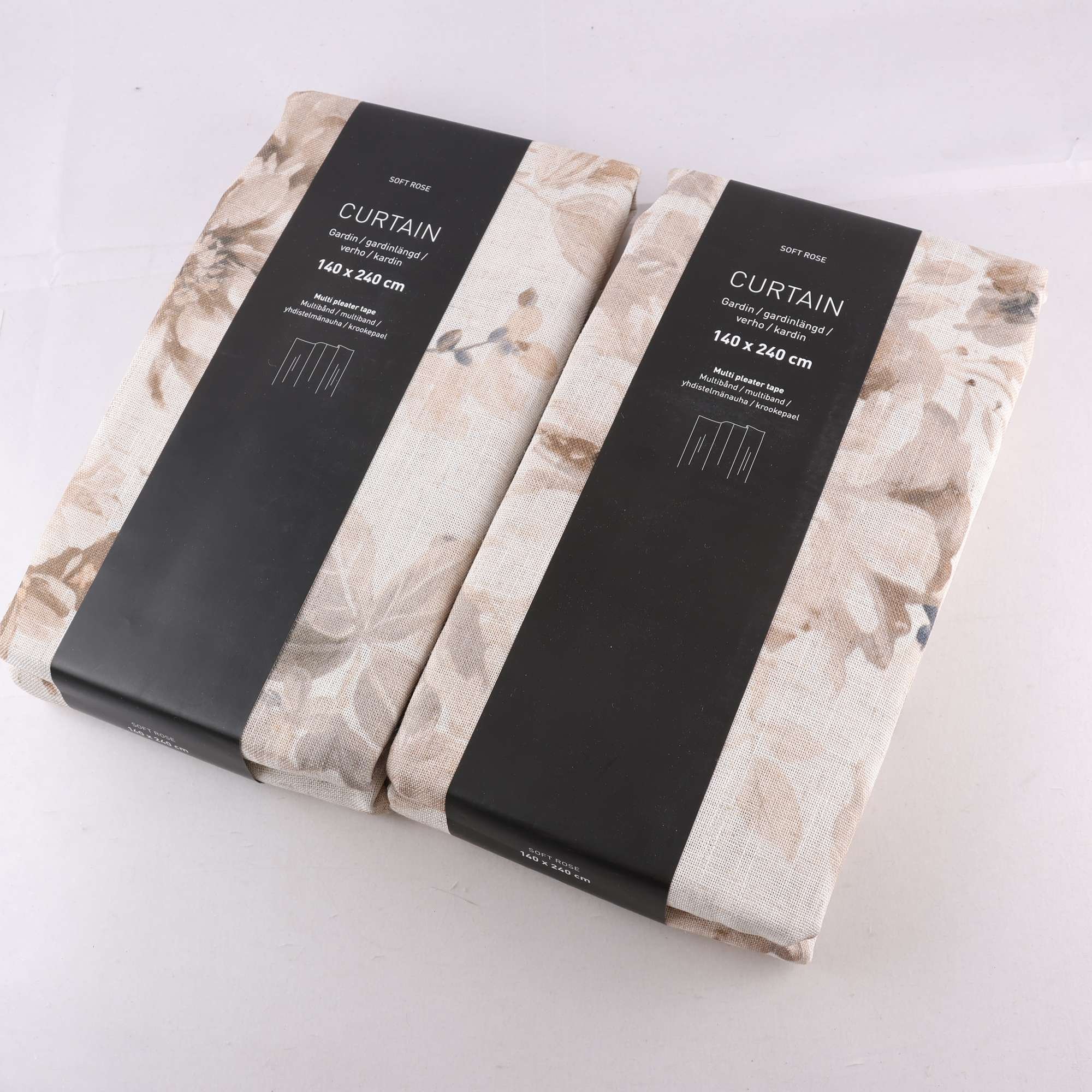 Gardin, 2-pack, Hemtex, Soft Rose, beige, stl. 140 x 240 cm