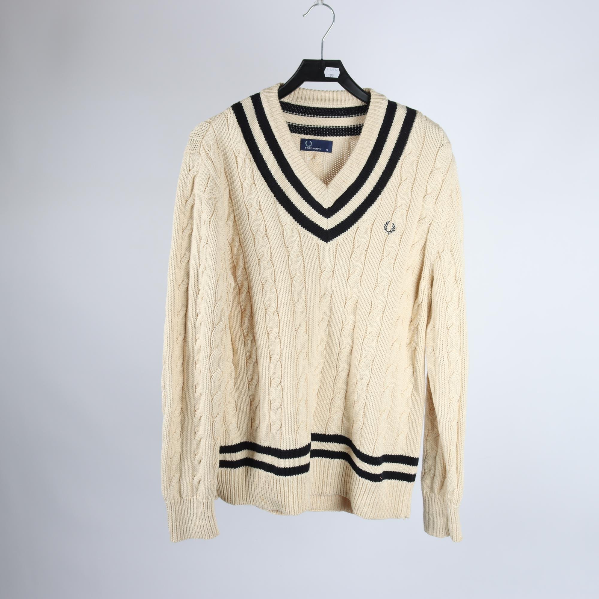 Tröja, Fred Perry, ljusbeige, svart, stl. XL