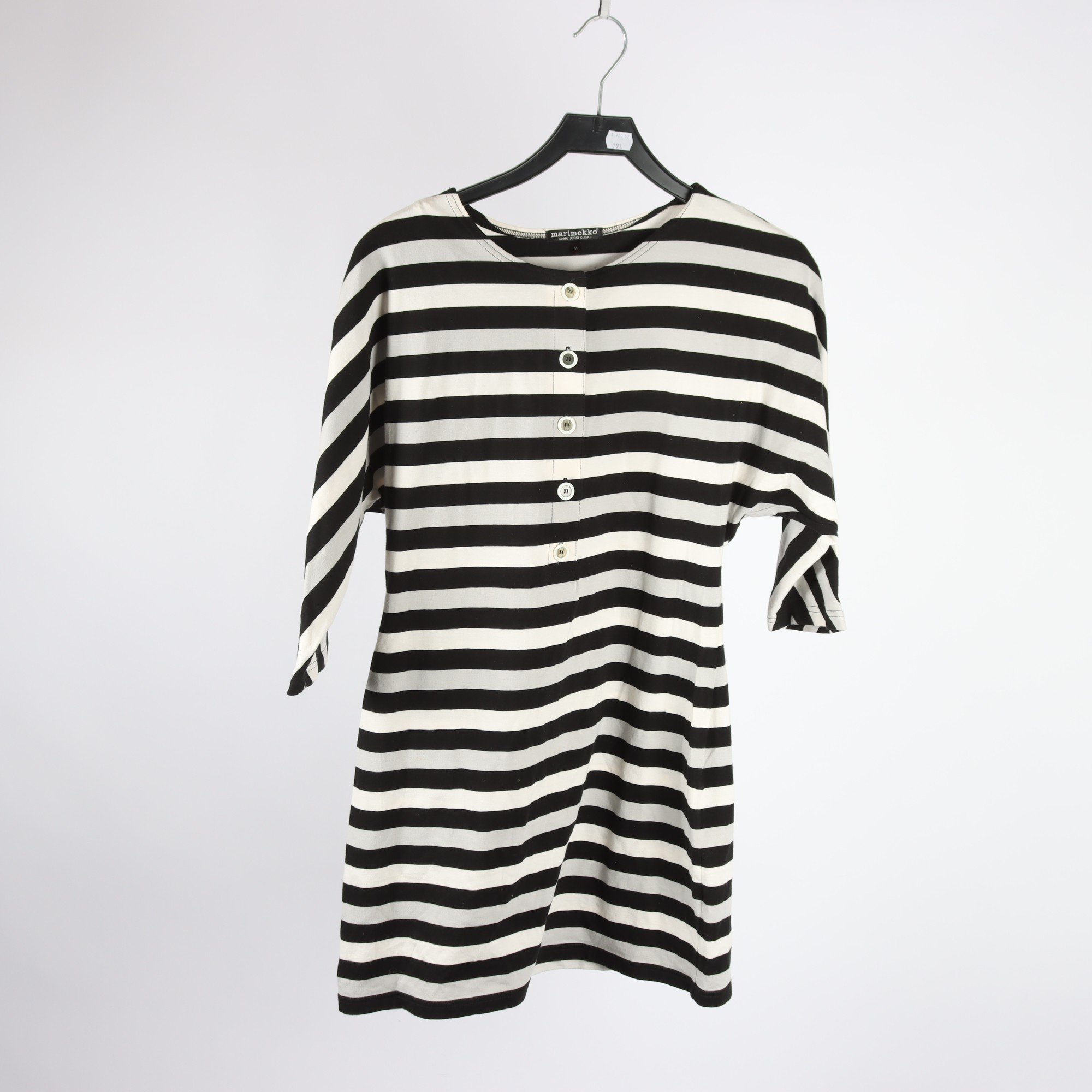 Tröja/klänning, Marimekko, svart, vit, randig, stl M