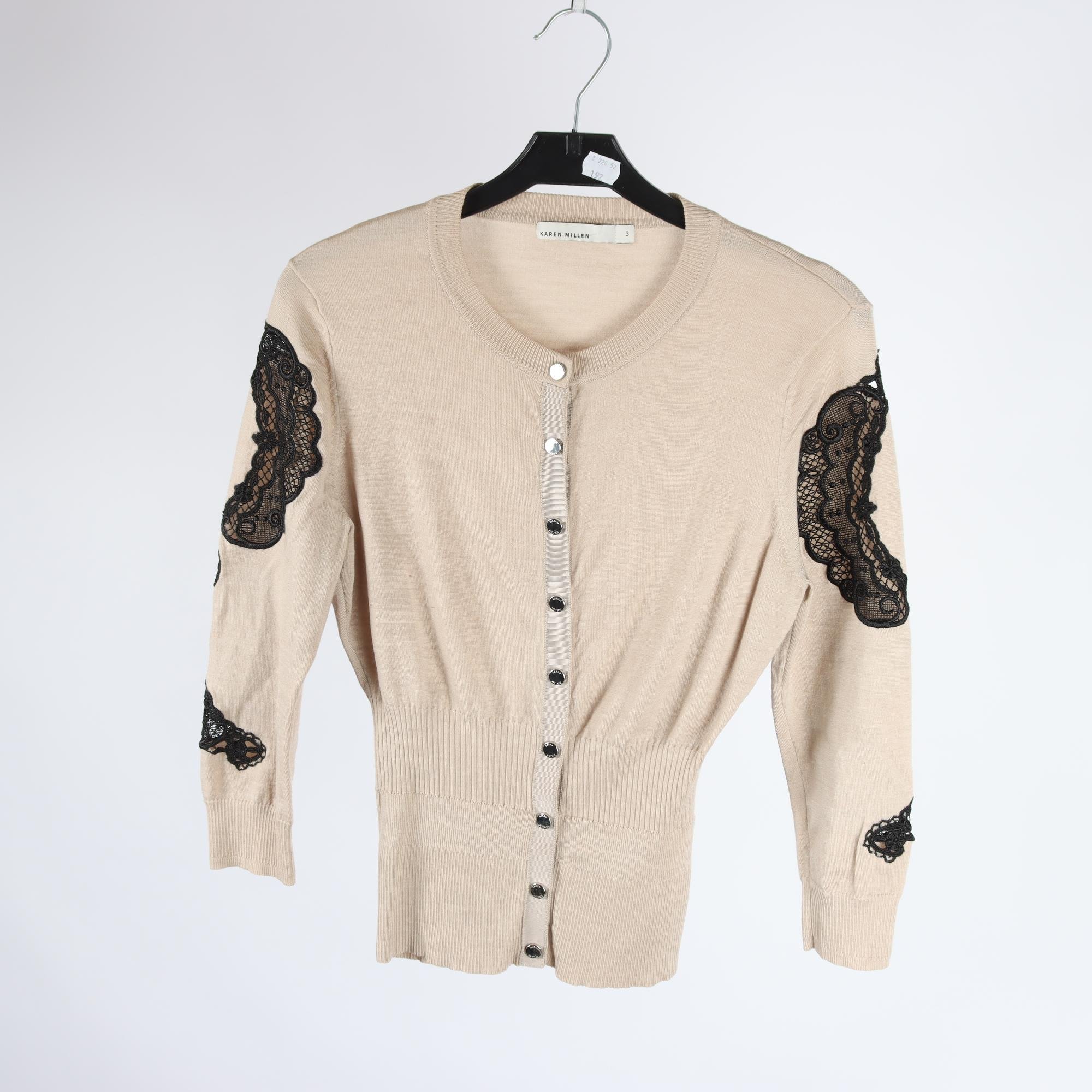 Kofta, Karen Millen, beige, svart, stl. 3 (M)