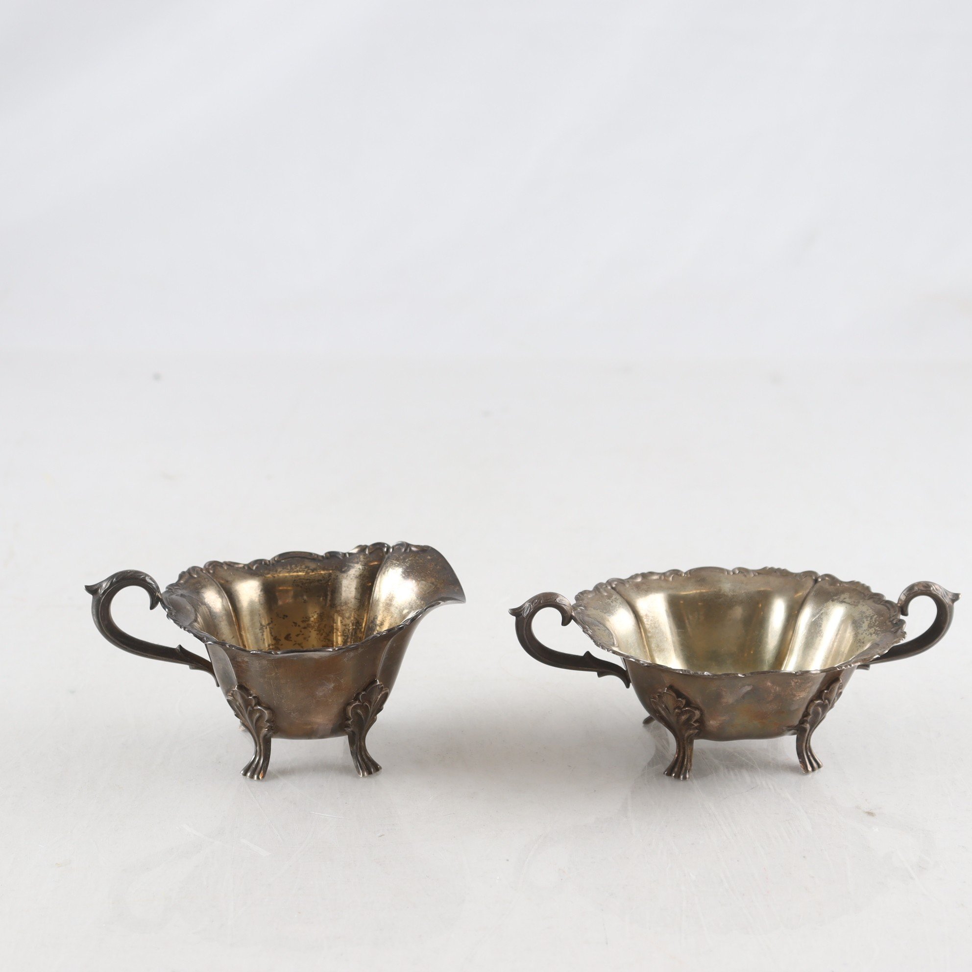 Mjölkkanna, sockerskål, silver, 813H, Finland, 1954