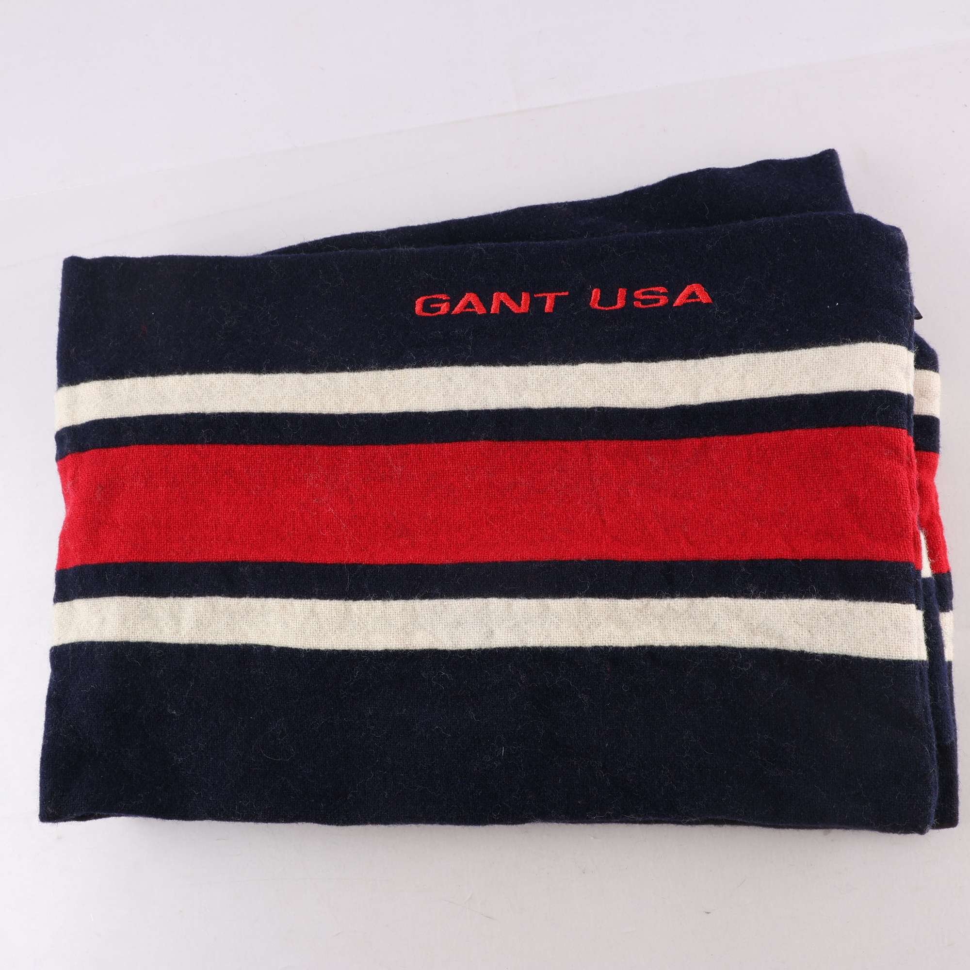 Halsduk, Gant, blå, röd, ull.