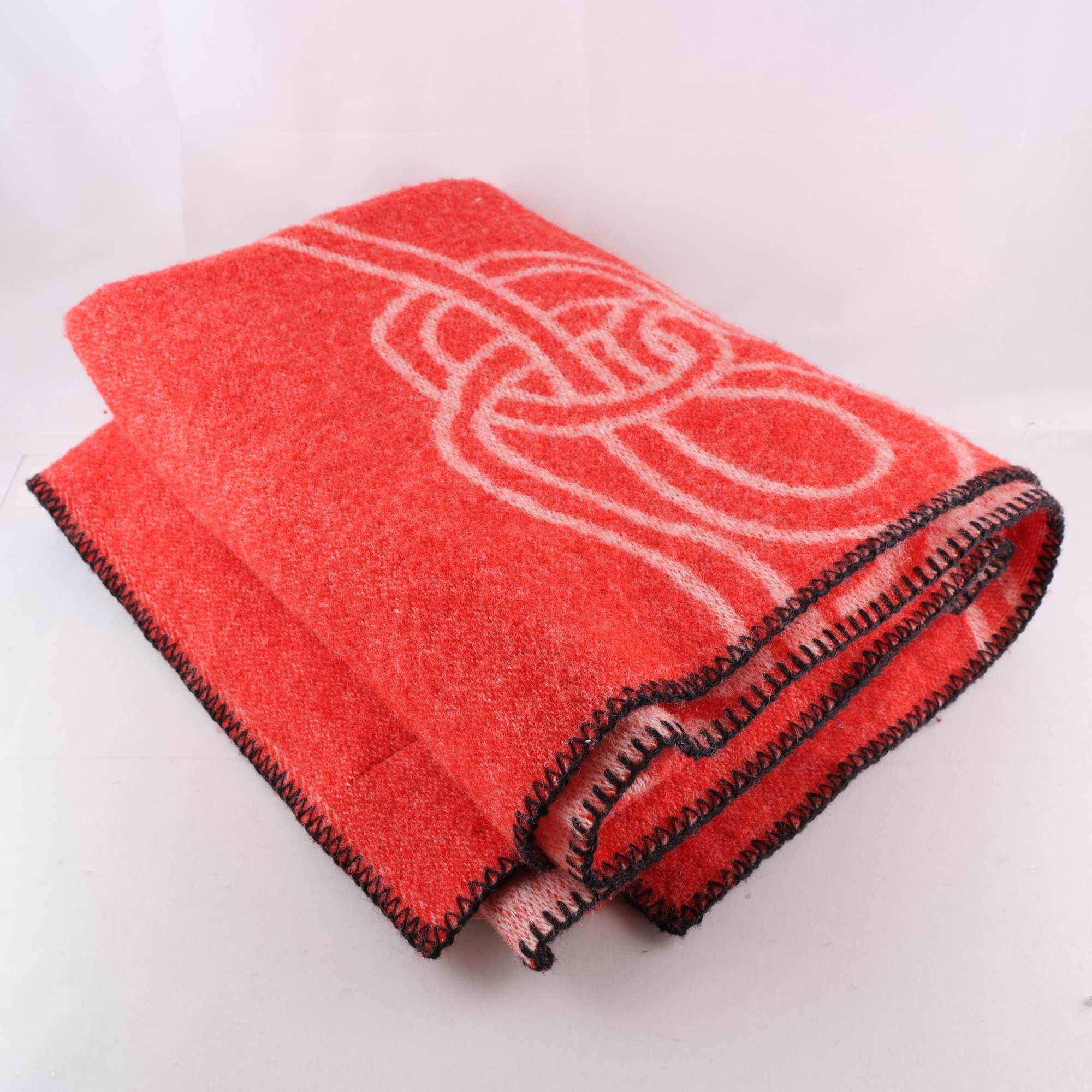 Filt, Källemo, Knots x Klippan, röd, vit, lammull.