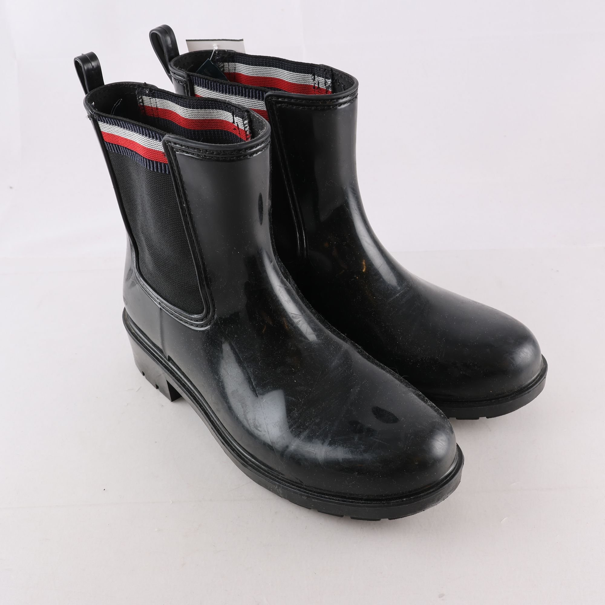 Gummiströvlar, Tommy Hilfiger, svart, stl. 39.