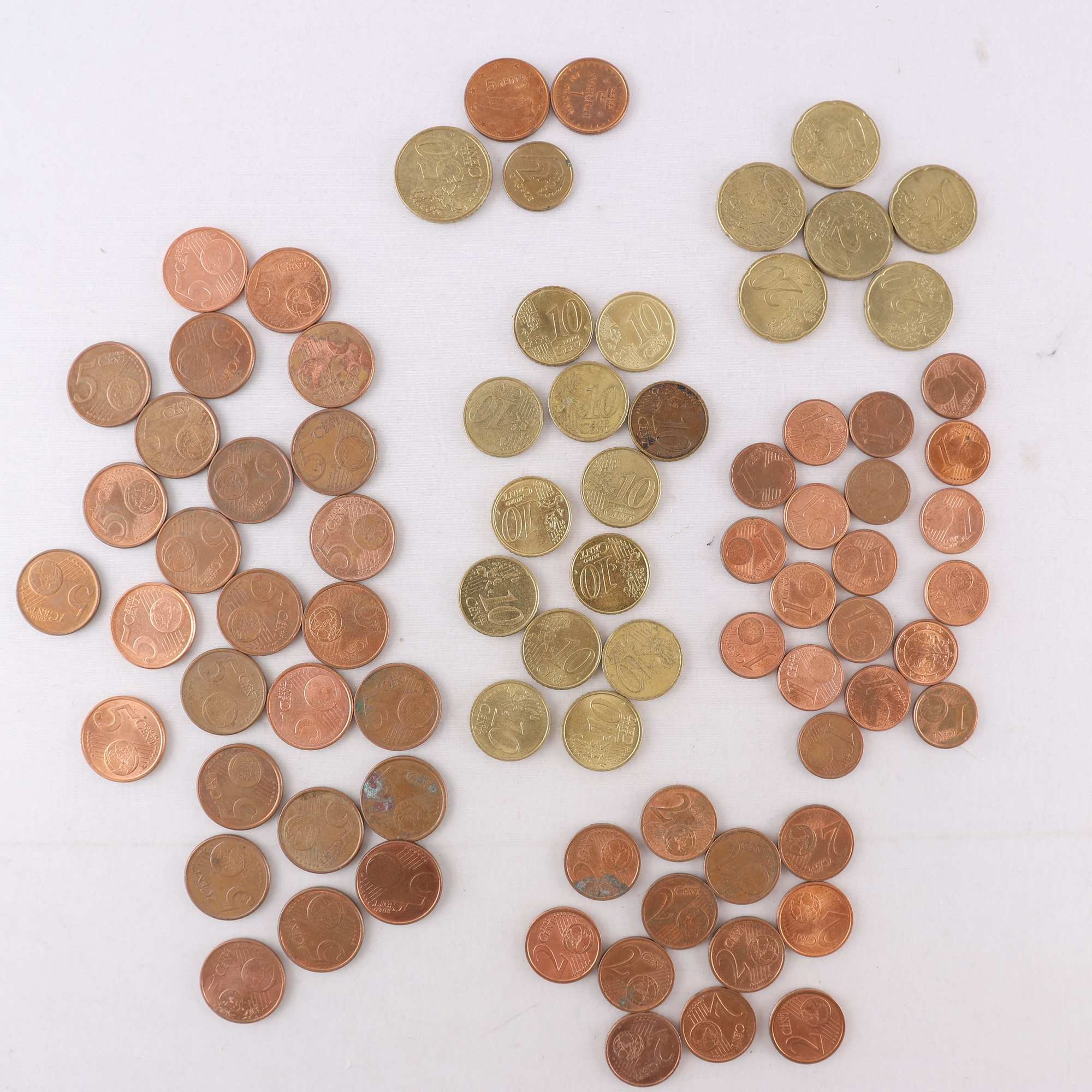 Samling blandade Euromynt