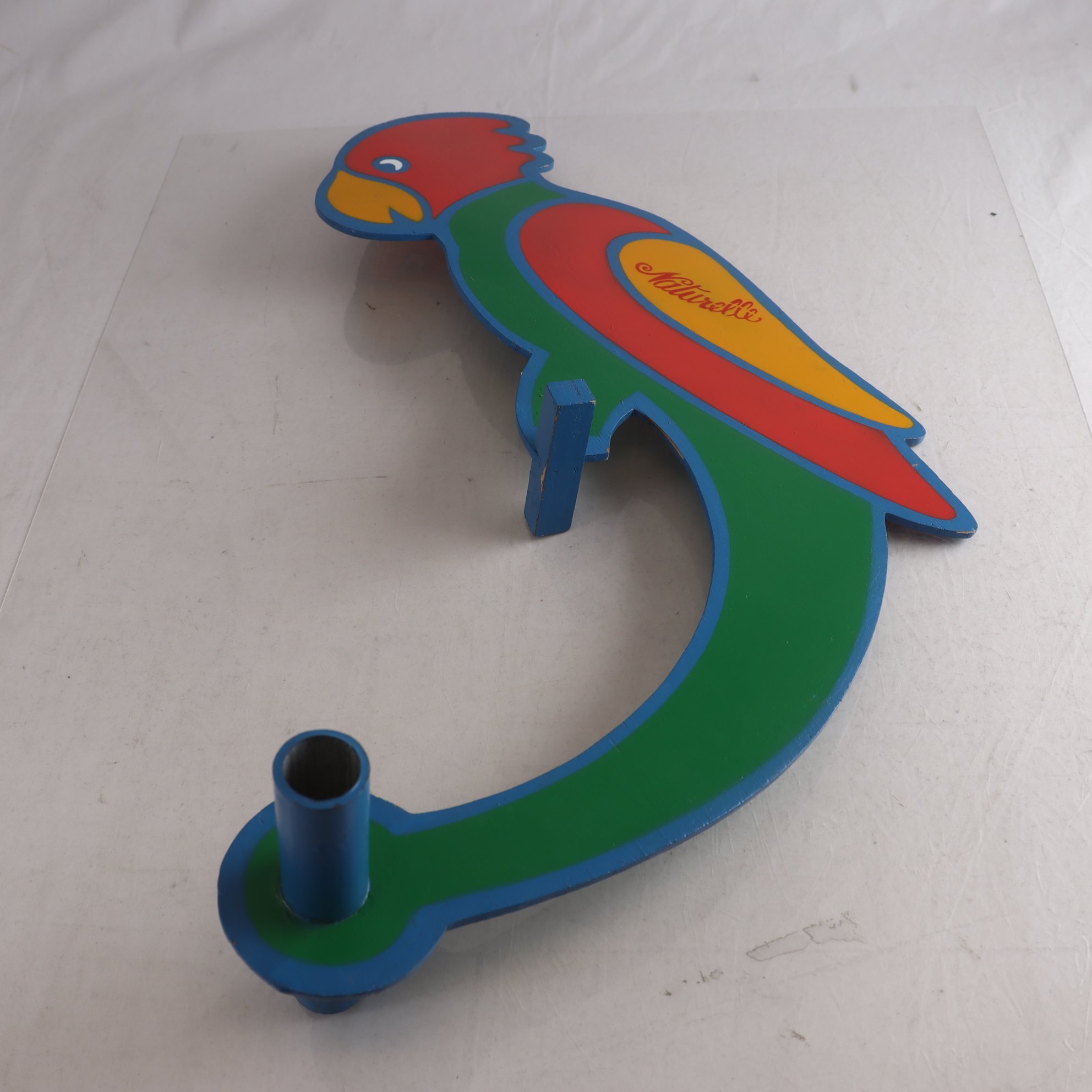 Reklamskylt, trä, papegoja, ”Naturelle”. Endast avhämtning