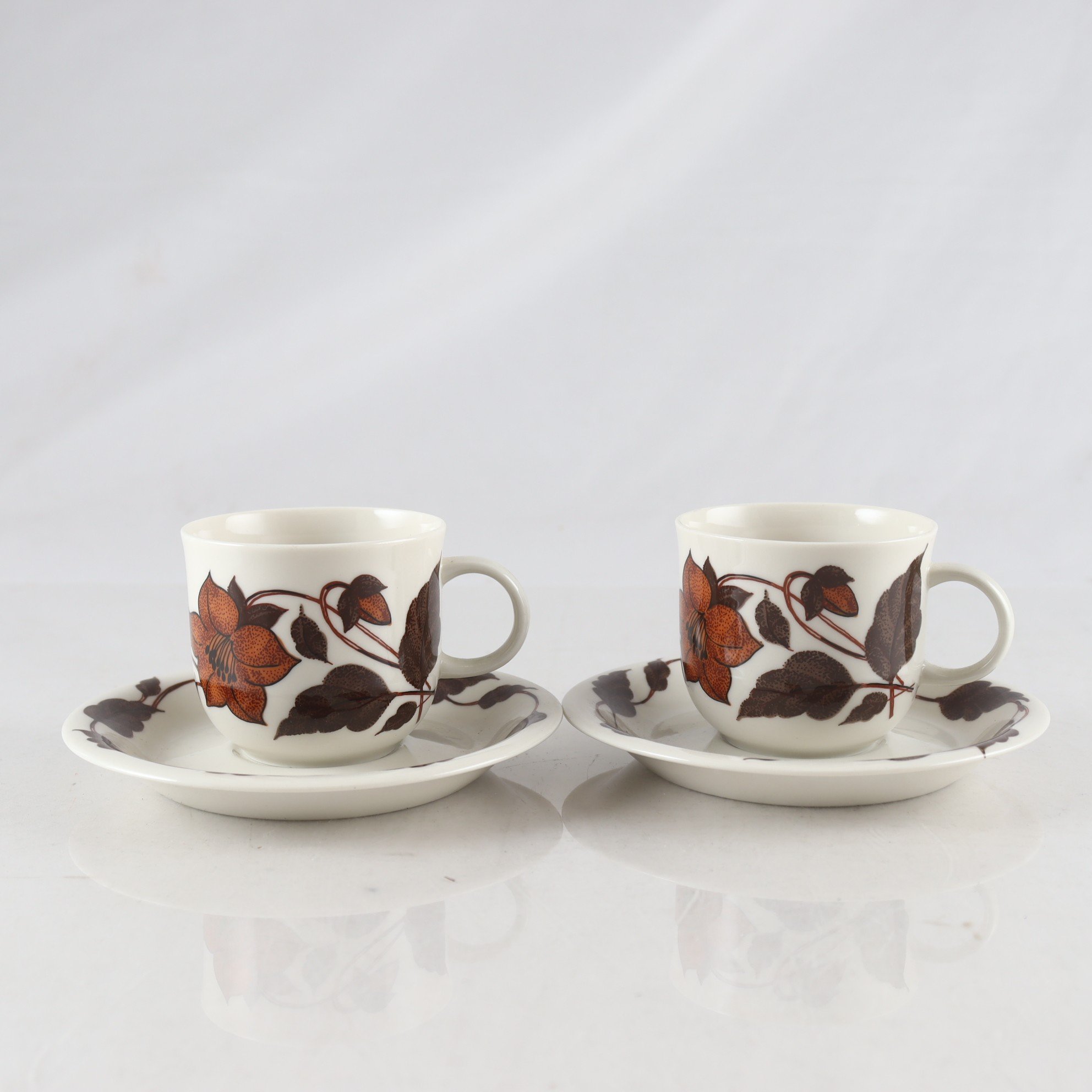 Koppar på fat, ”Café”, Gunvor Olin Granqvist, Arabia, 2 st