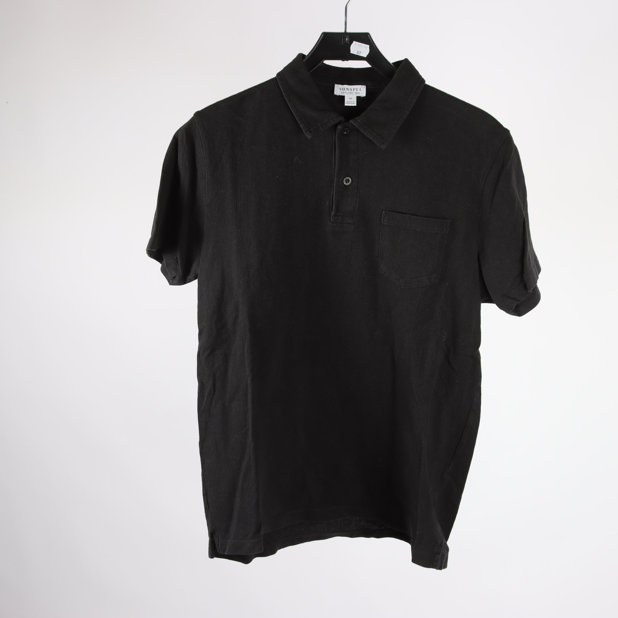 Pikètröja, Sunspel, svart, stl. M