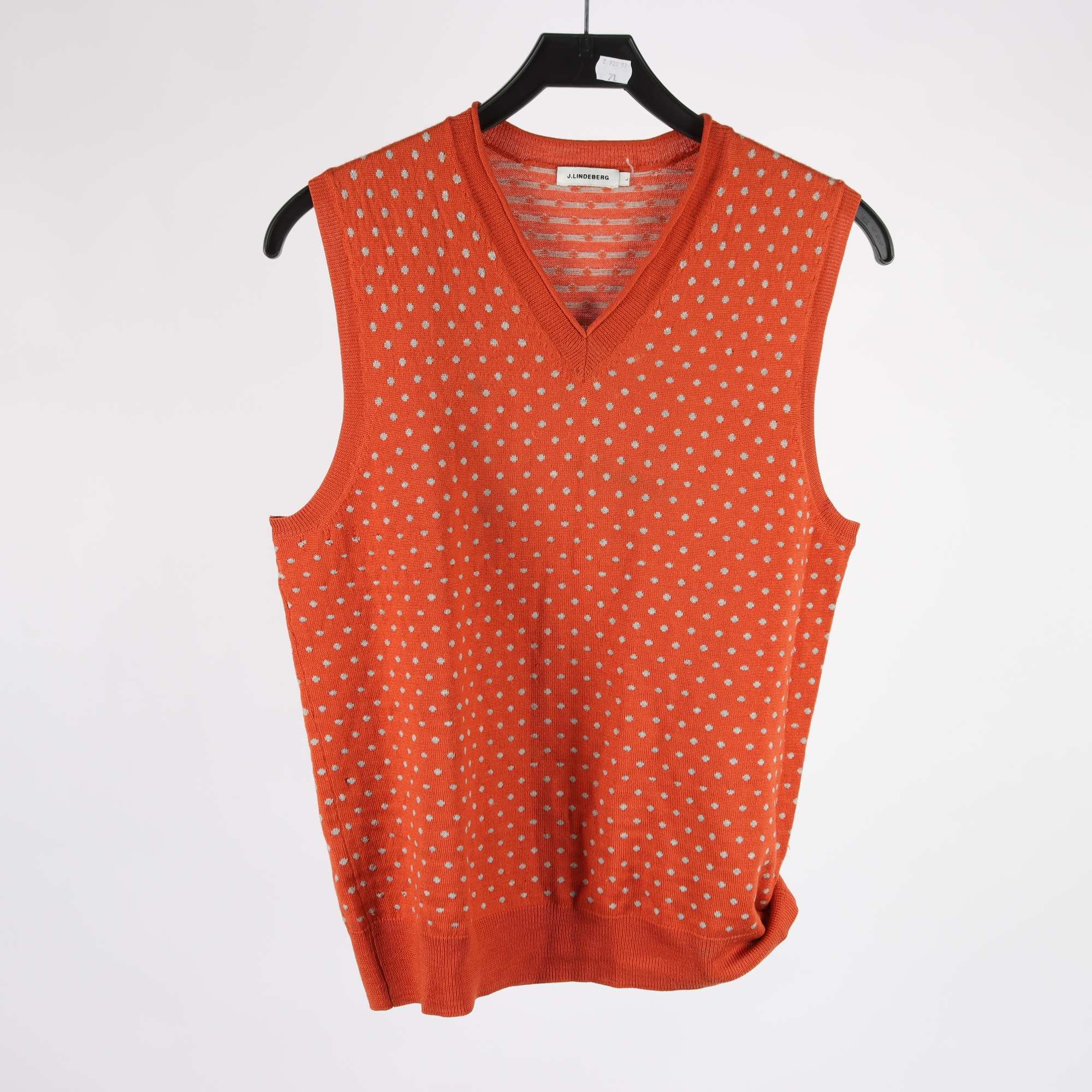 Väst, J.Lindeberg, terracotta, prickig, stl. L