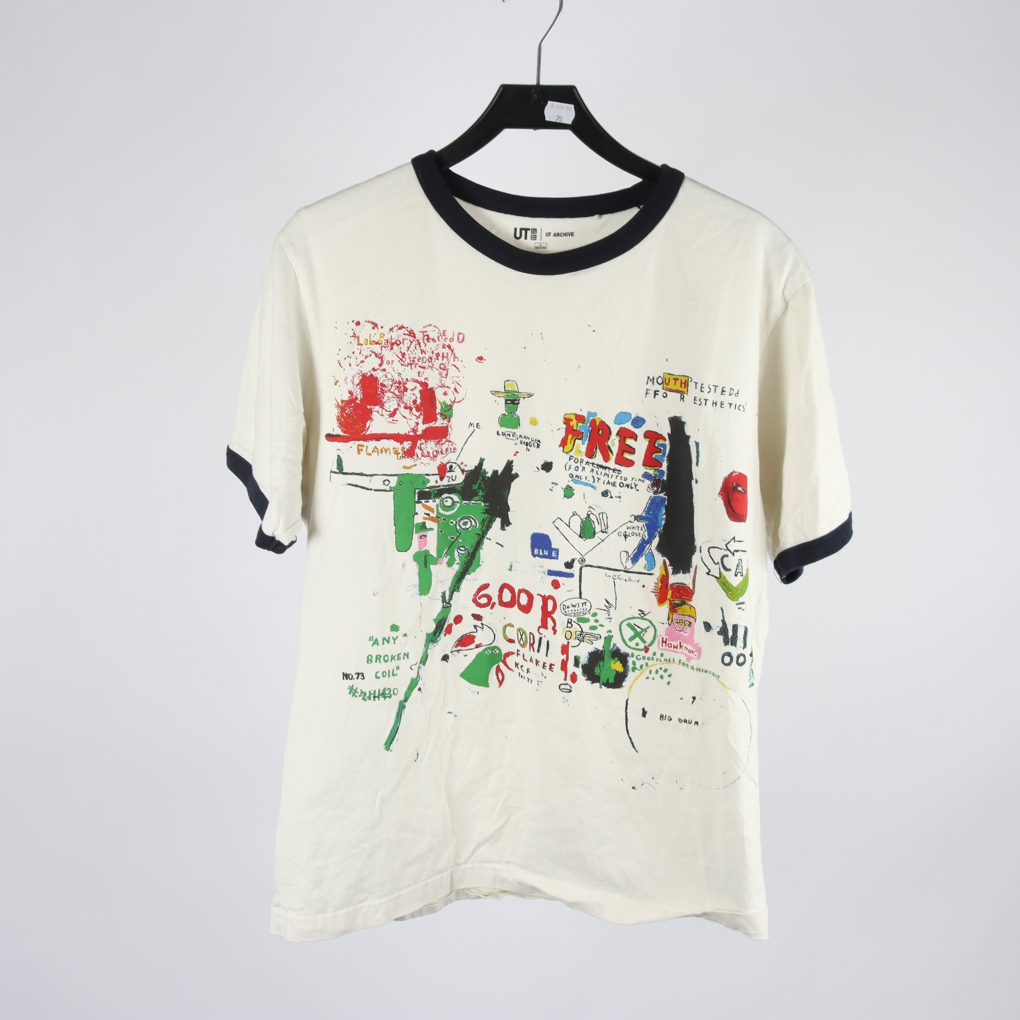 T-shirt, Uniqlo x Jean-Michel Basquiat, vit, stl. L
