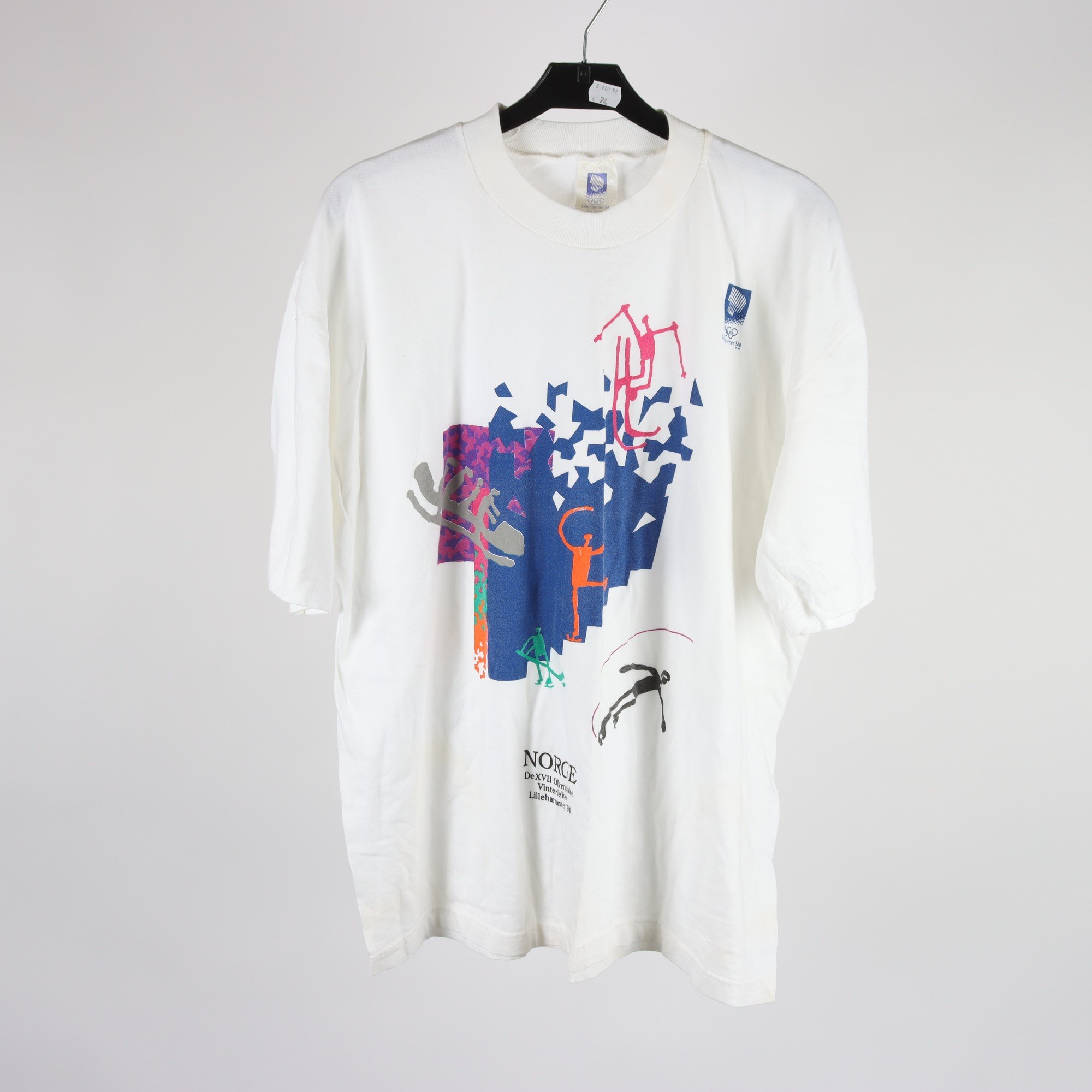 T-shirt, vintage, Lillehammer-94, vit, stl. XL