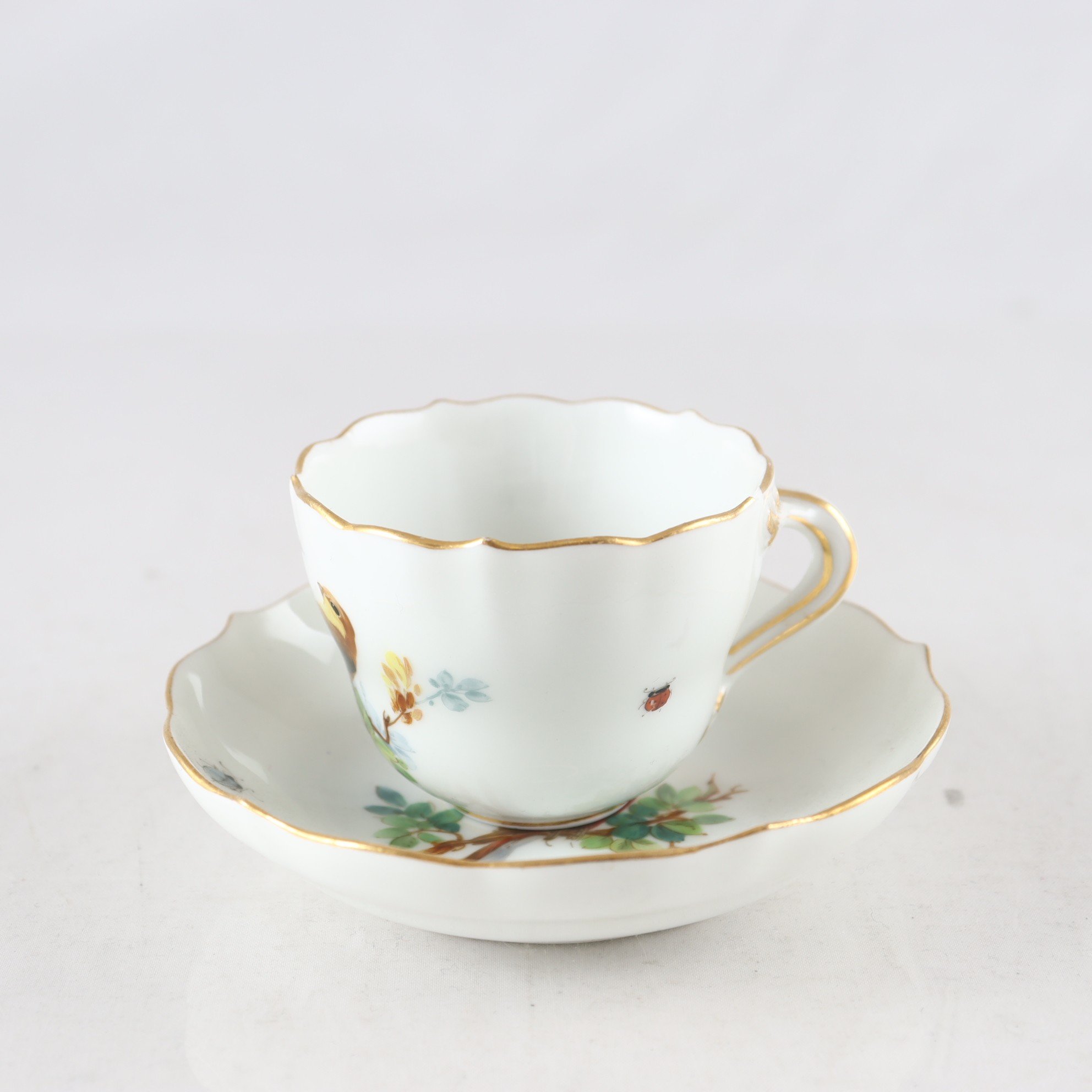 Kaffekopp med fat, Meissen, Tyskland, ca 1900