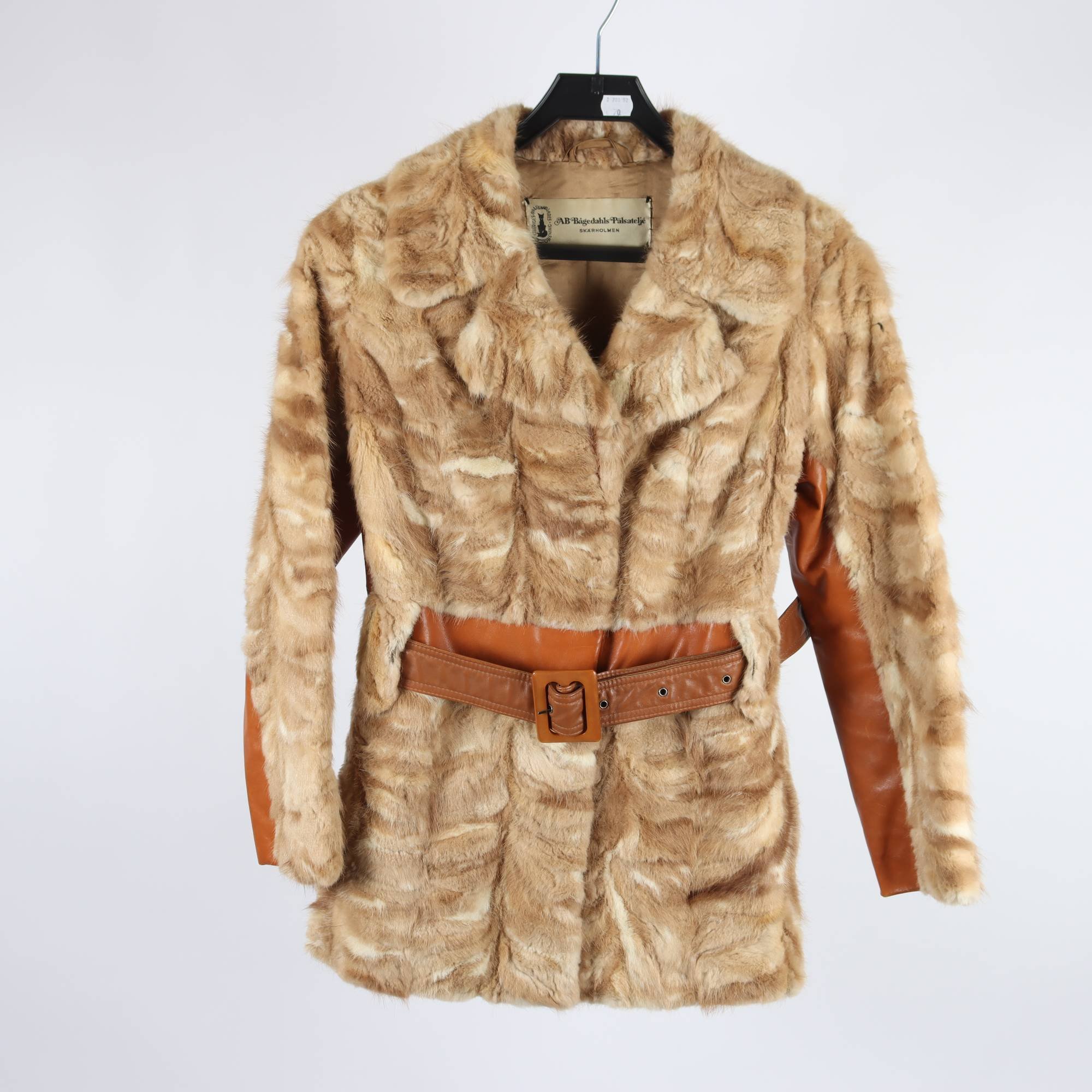 Pälsjacka, Bågedahls Pälsateljè, brun beige, stl ca. S/M