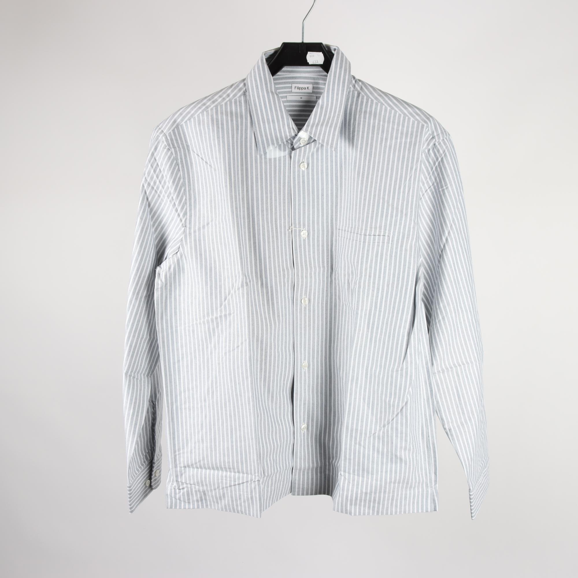 Skjorta, Filippa K, randig, vit, grå, stl. 50.
