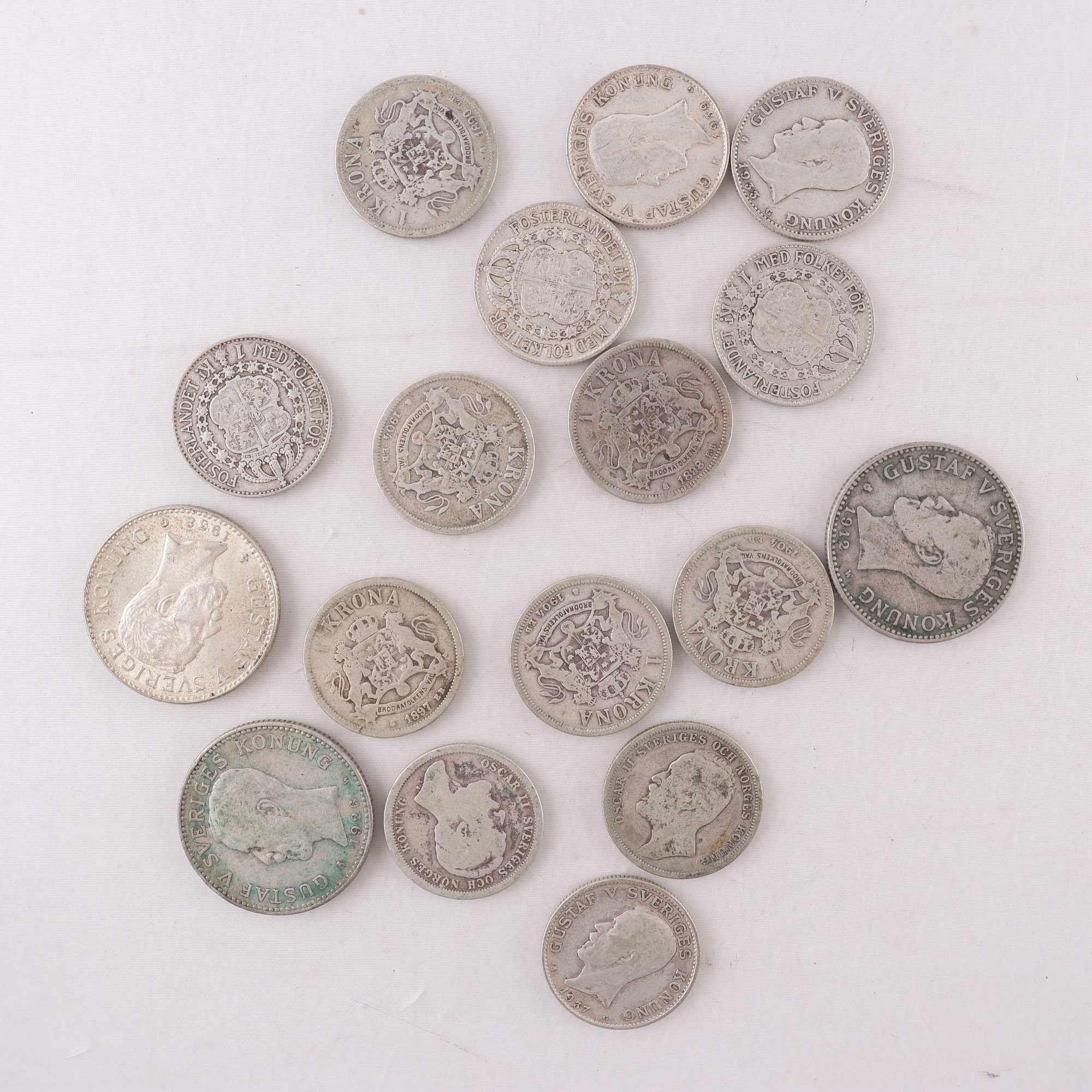 Samling med svenska silvermynt, 80%