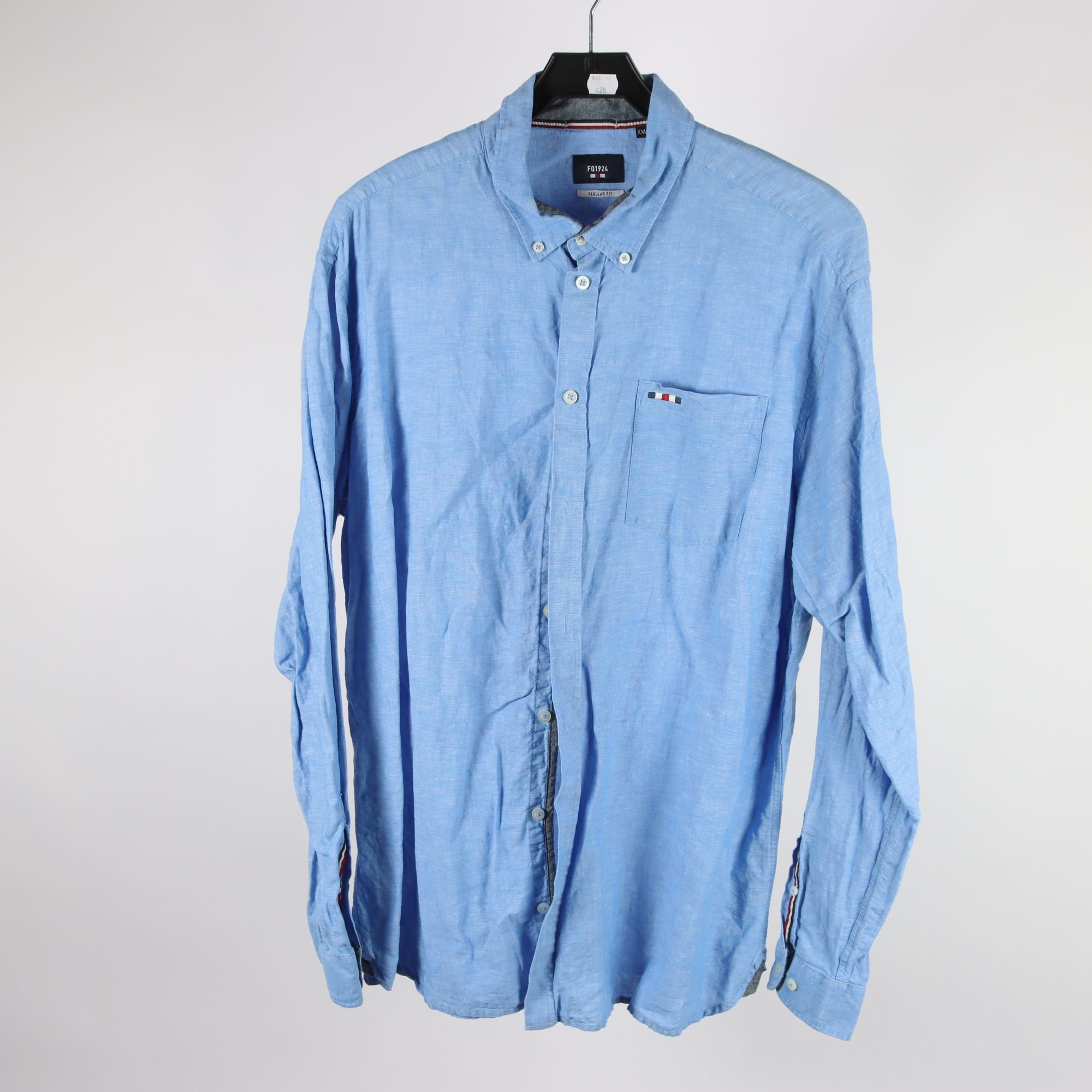 Skjorta, FQ1924, blå, lin, stl. XXL.