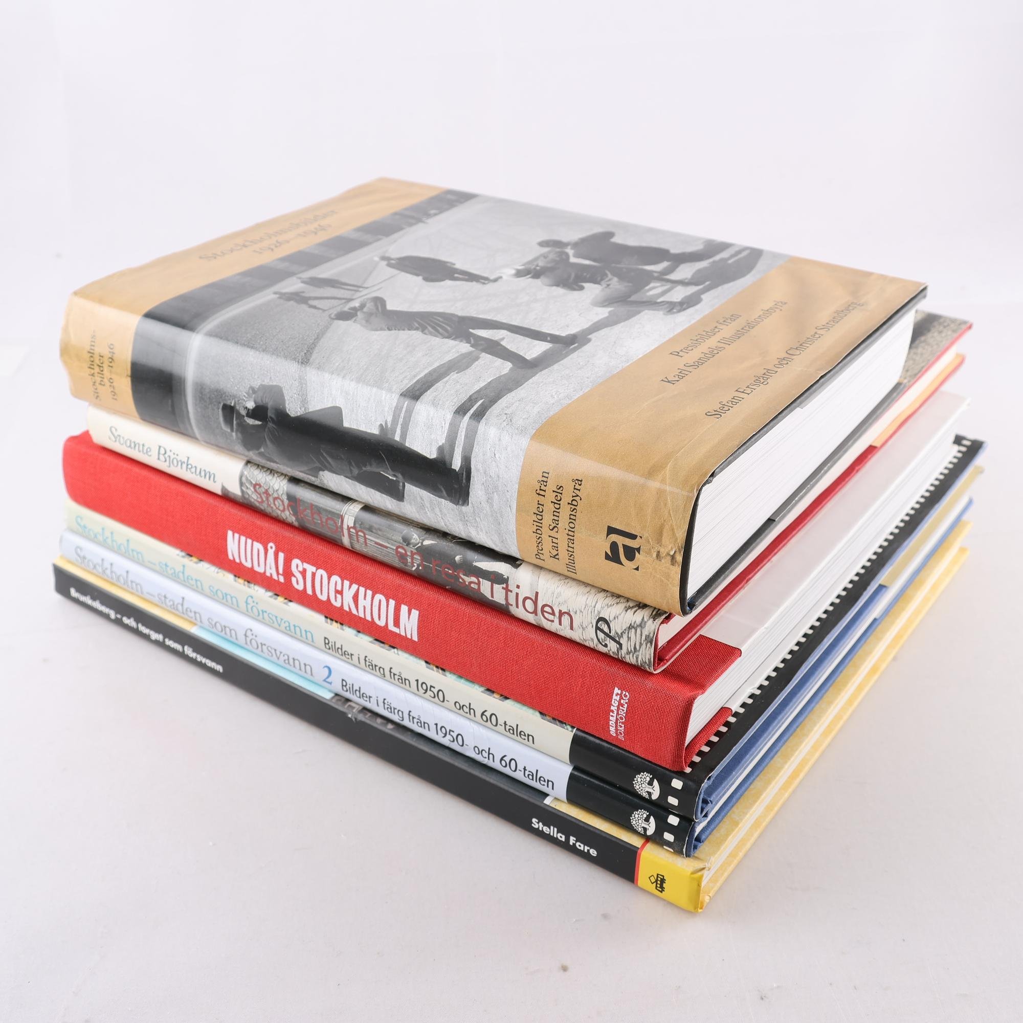Böcker med gamla stockholmsbilder, paket med 6 volymer