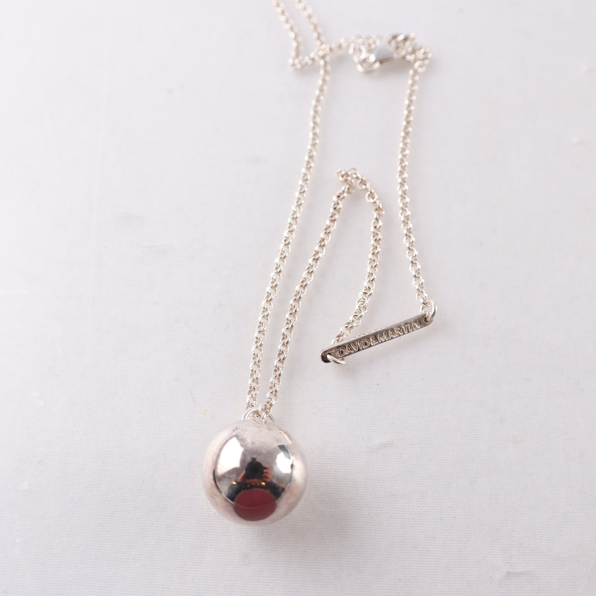 Halsband, silver 925, rosa emalj, David & Martin, brv: 8.8g