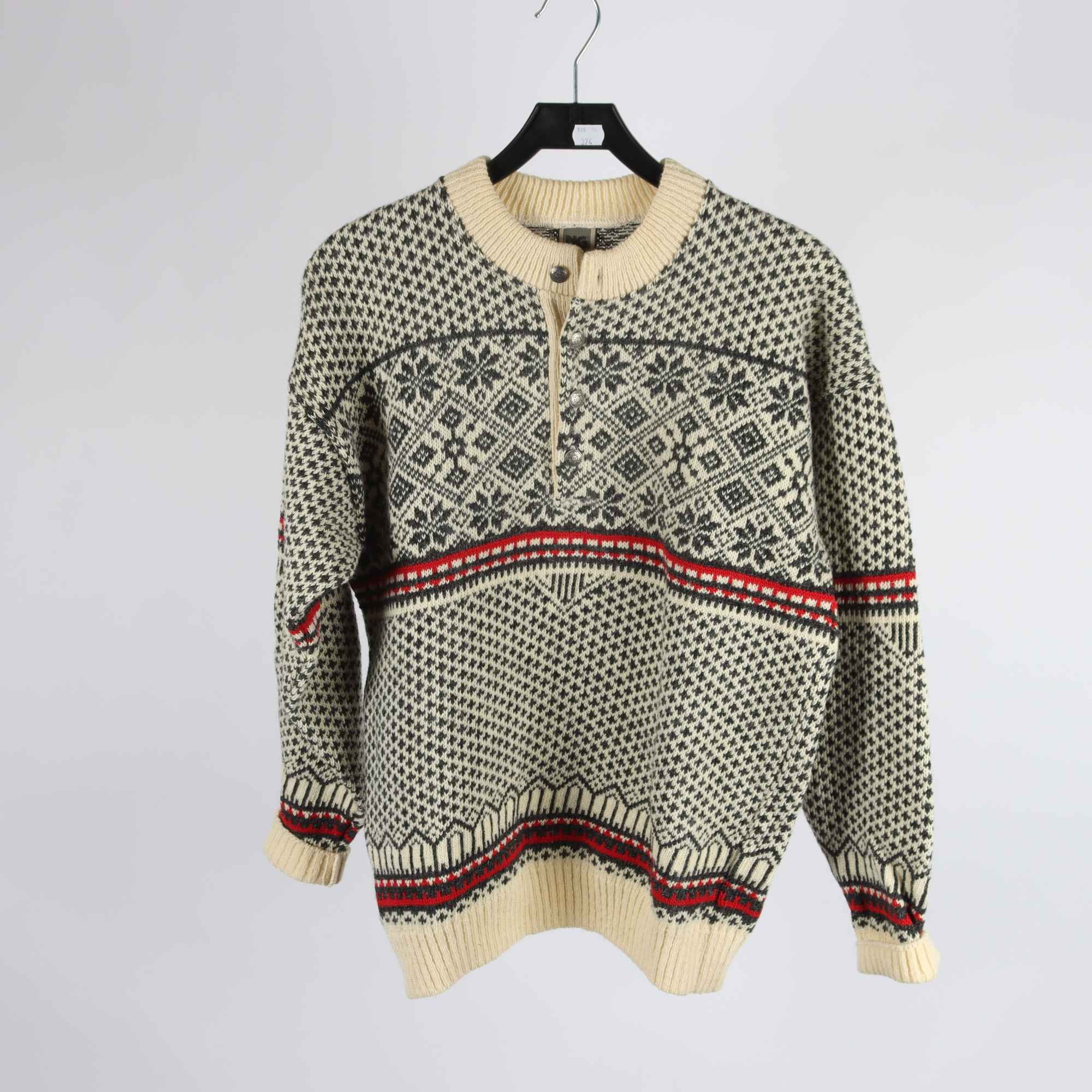 Tröja, NG, grå, beige, ull, stl. S.