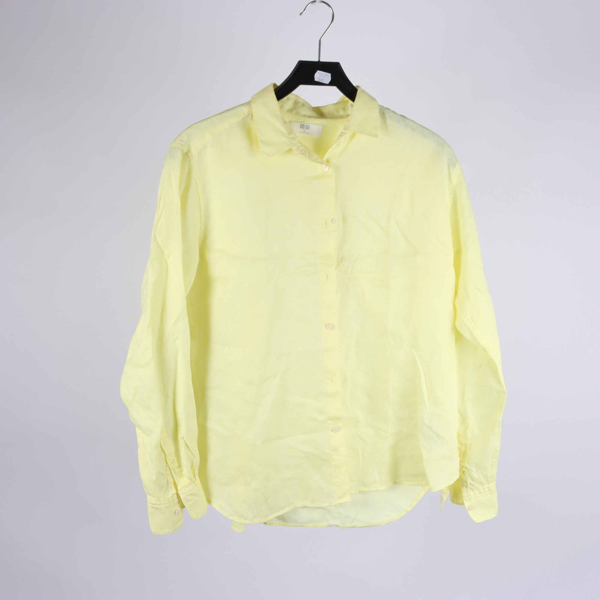 Blus, Uniqlo, gul, lin, stl. M.