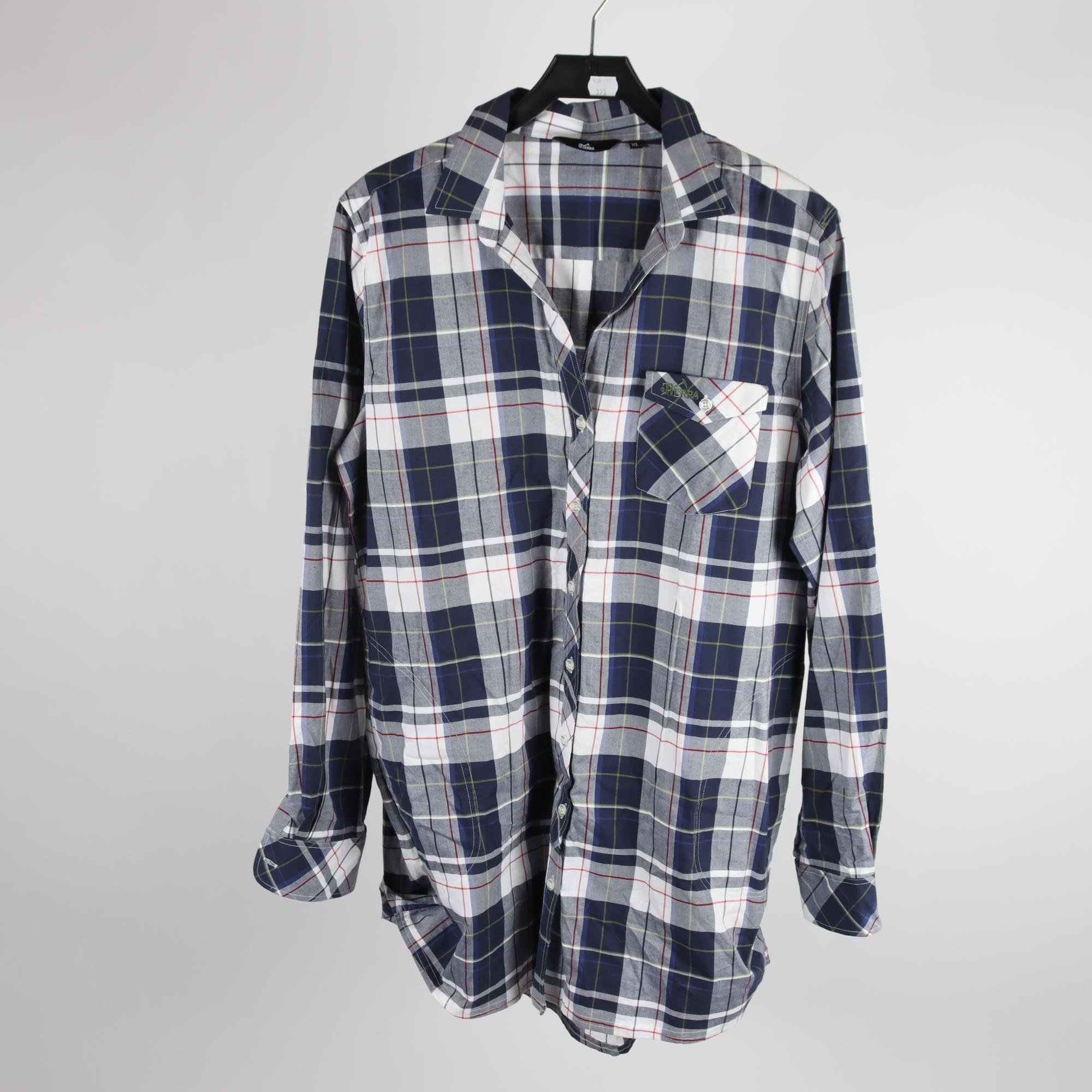 Skjorta, Tierra, rutig, vit, blå, stl. XL.