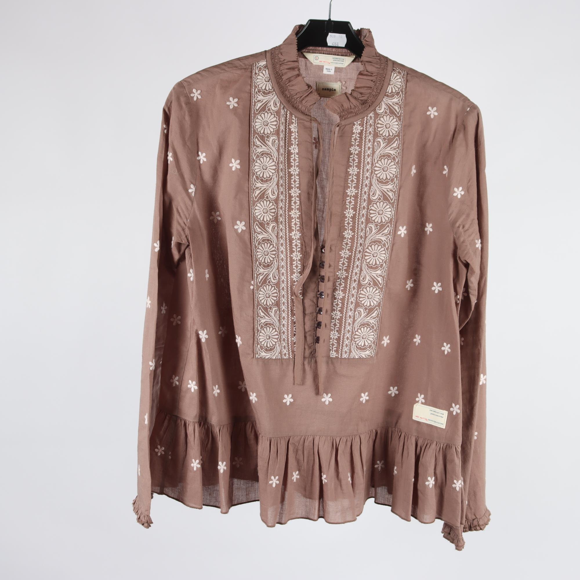 Blus, Odd Molly, brun, broderad, stl. S.