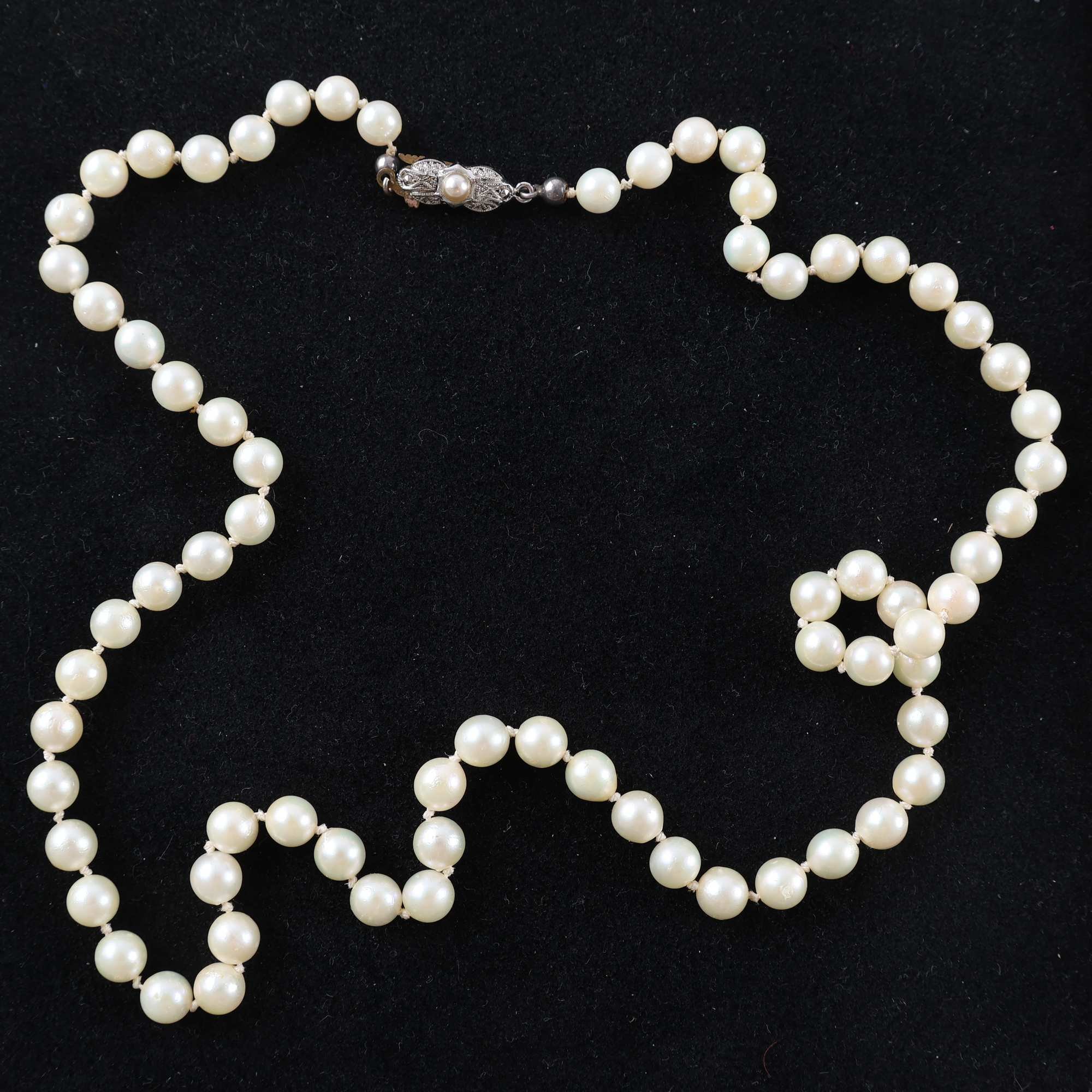 Halsband, collier, odlade pärlor, brv: 20.8g