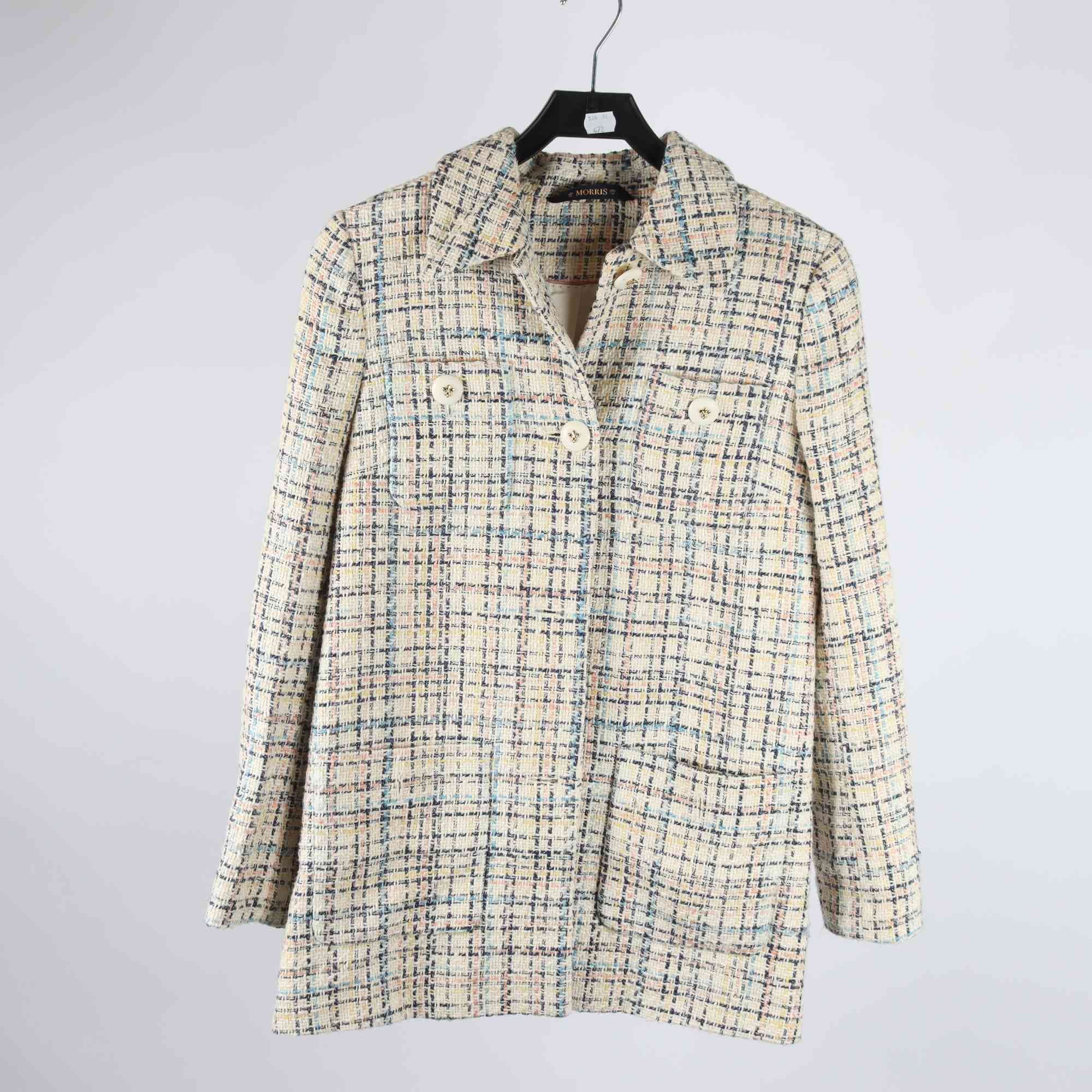 Jacka, Morris, beige, blå, struktur, stl. 36.