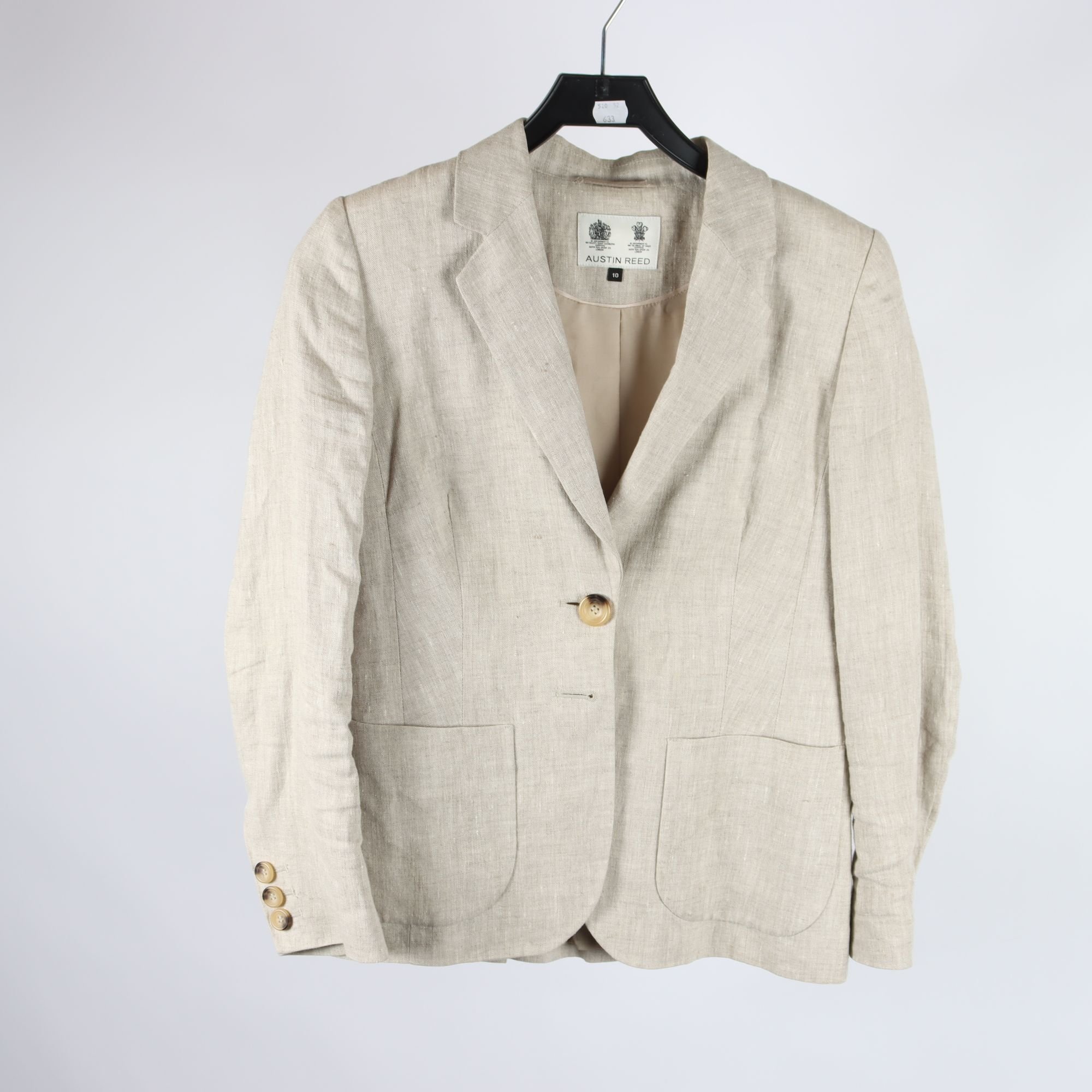 Kavaj, Austin Reed, beige, lin, stl. ca. S.