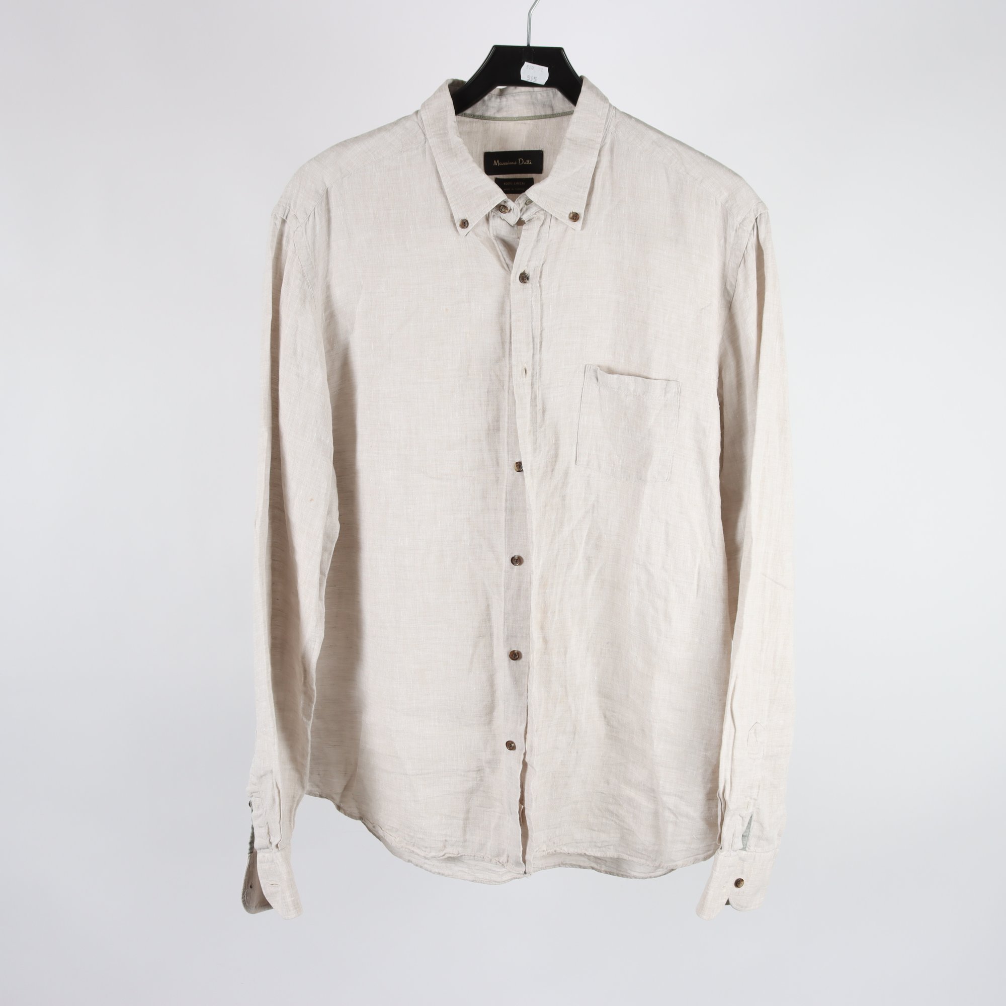 Skjorta, Massimo Dutti, beige, 100% lin, stl. XL.