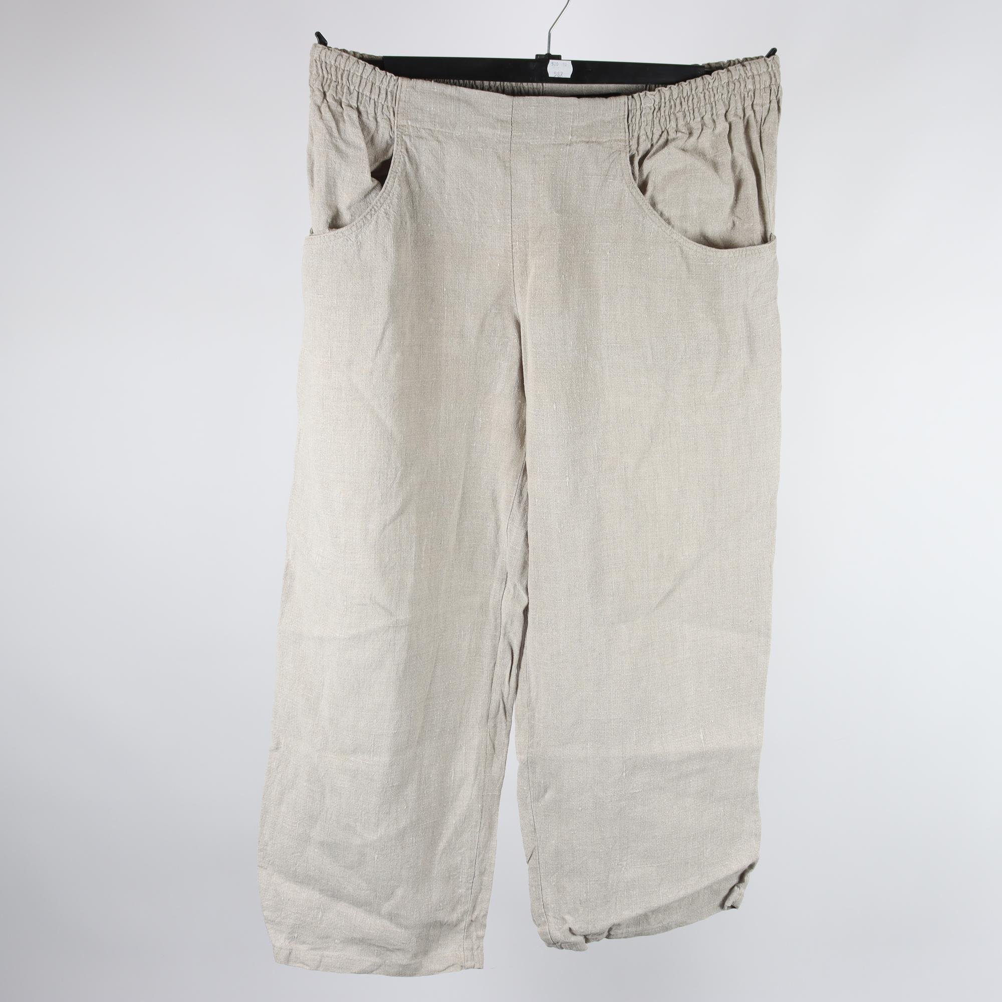 Ankelbyxor, K.U.S, benvit, lin, stl. XL.