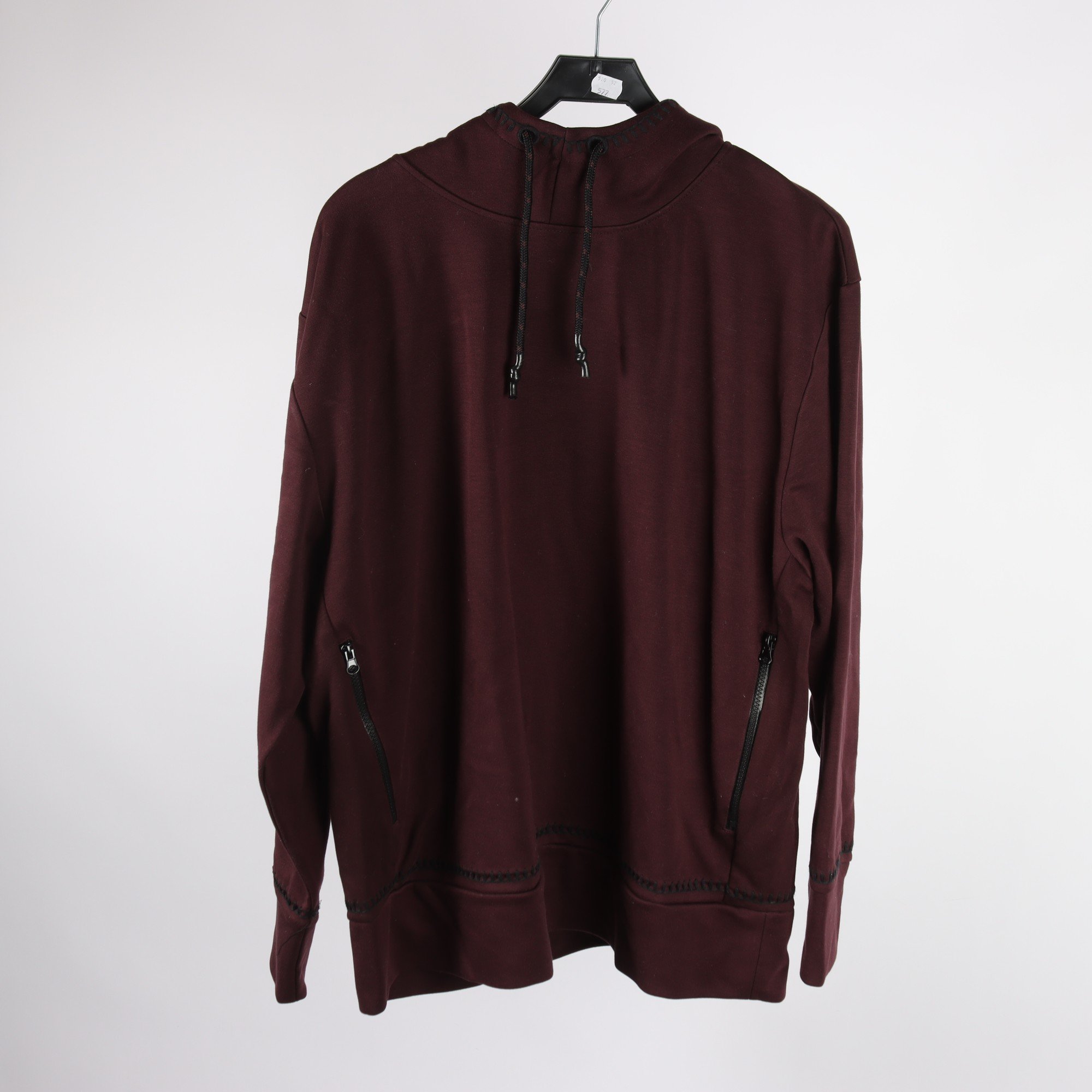 Hoodie, H&M Studio, vinröd, oversize, stl. M.