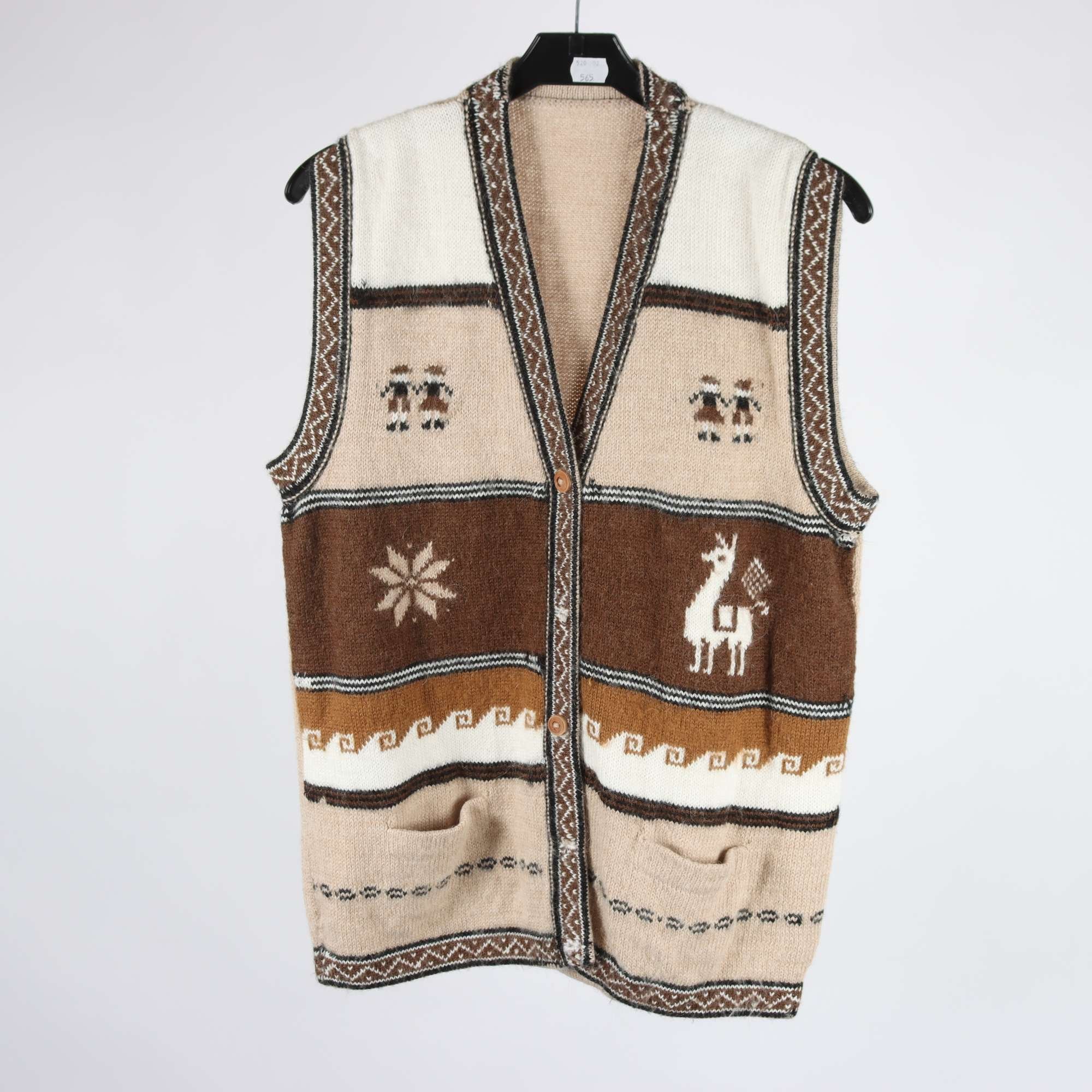 Väst, Okänd, beige, brun, alpaca. stl. ca. S.