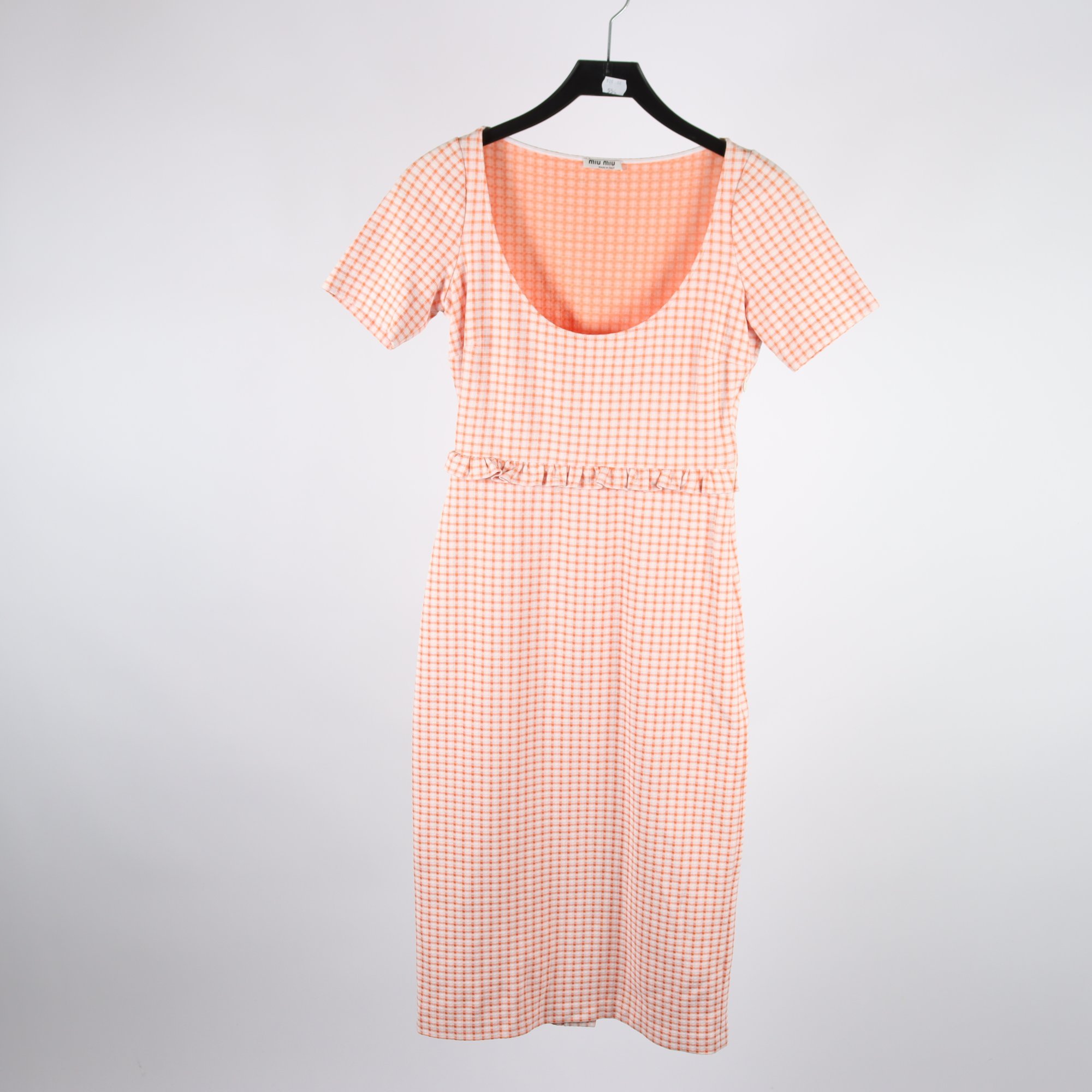 Klänning, Miu Miu, vit, orange, stl. ca. XXS.