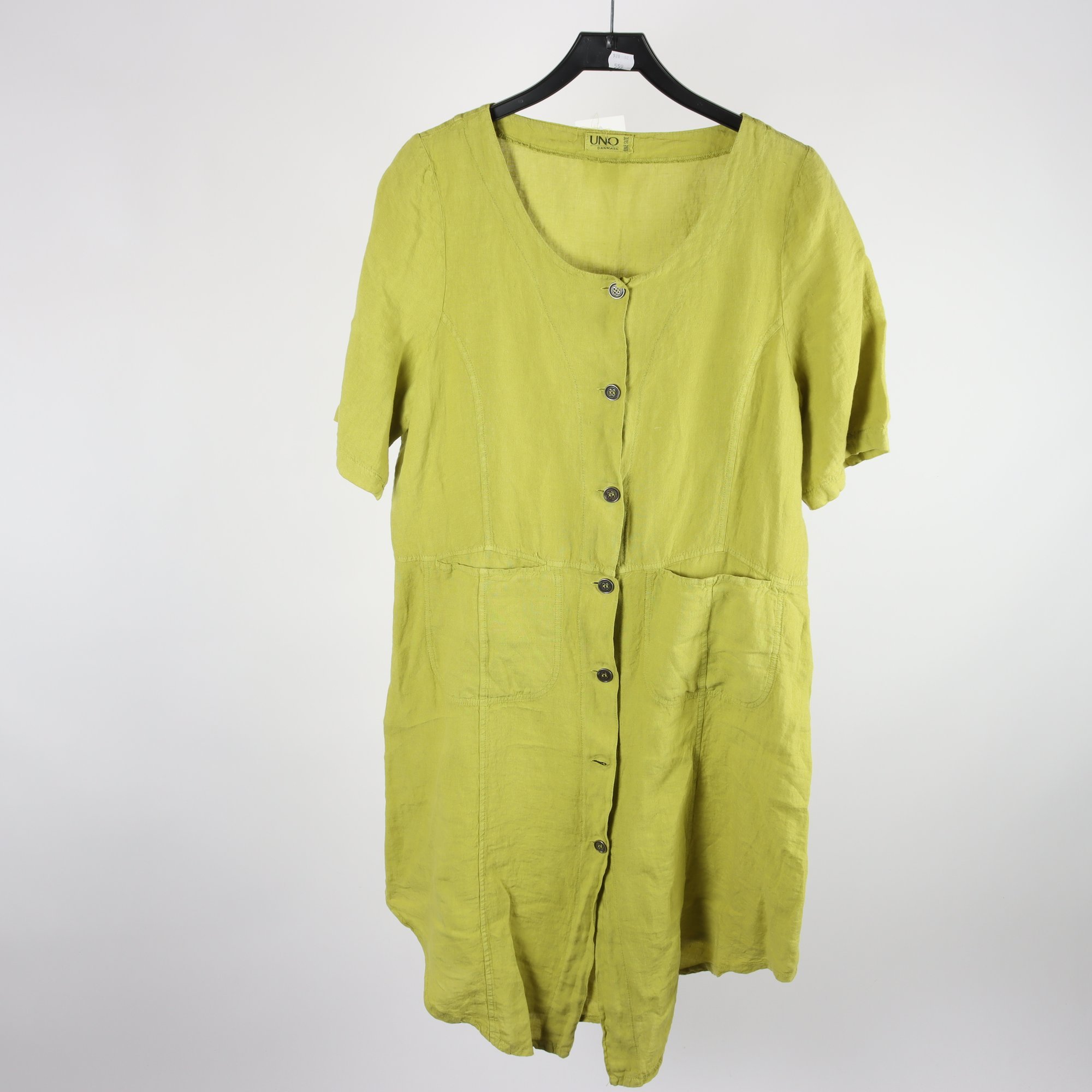 Klänning, Uno, limegrön, lin, stl. one size.
