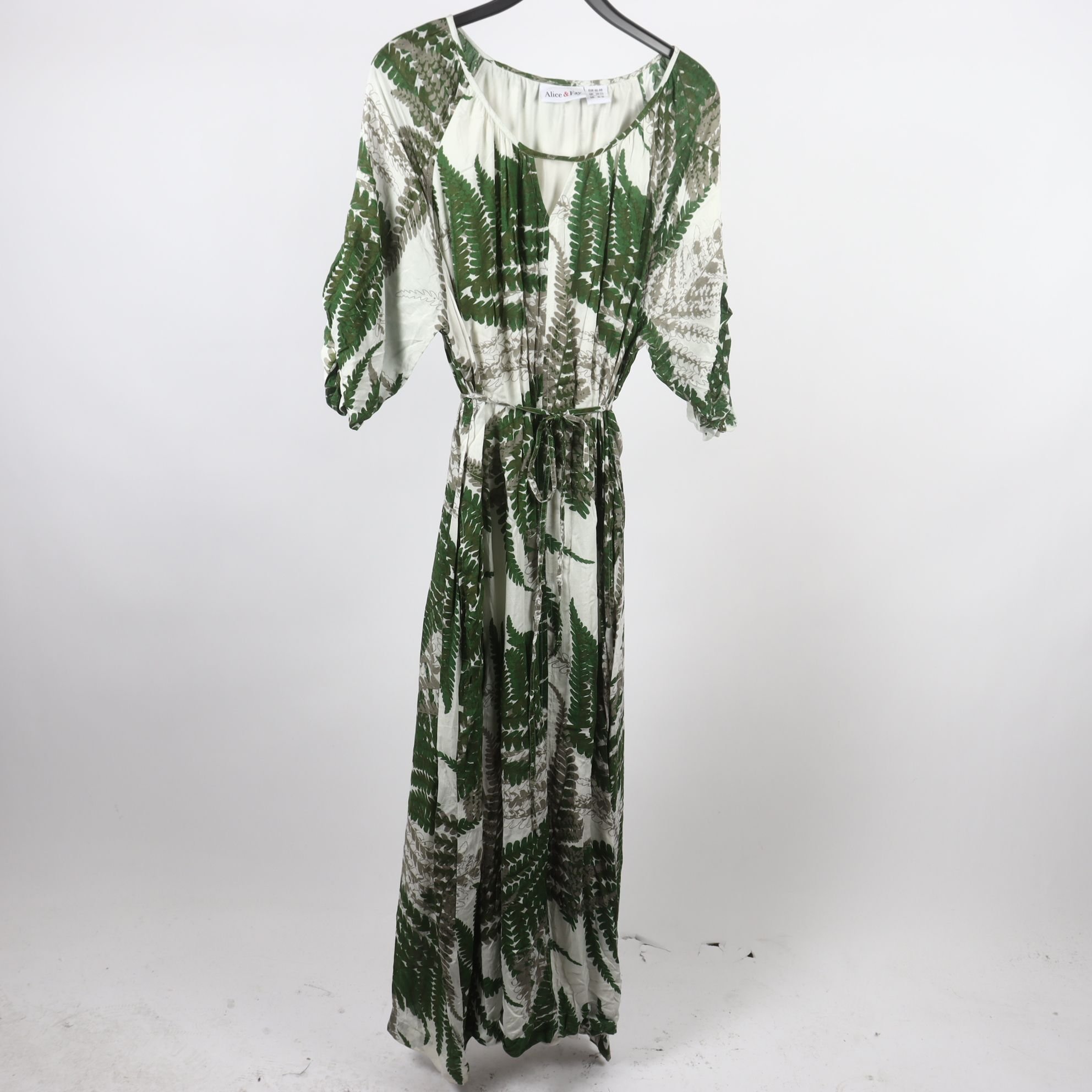 Klänning, Alice & fay, grön, vit, mönstrad, stl. 46/48