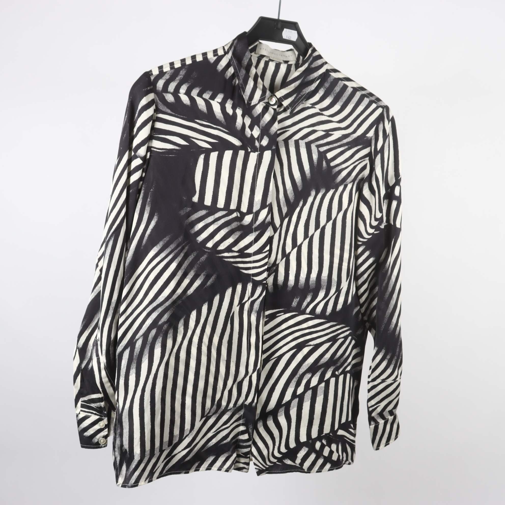 Blus, Stella McCartney, svart, vit, mönstrad, stl. 38