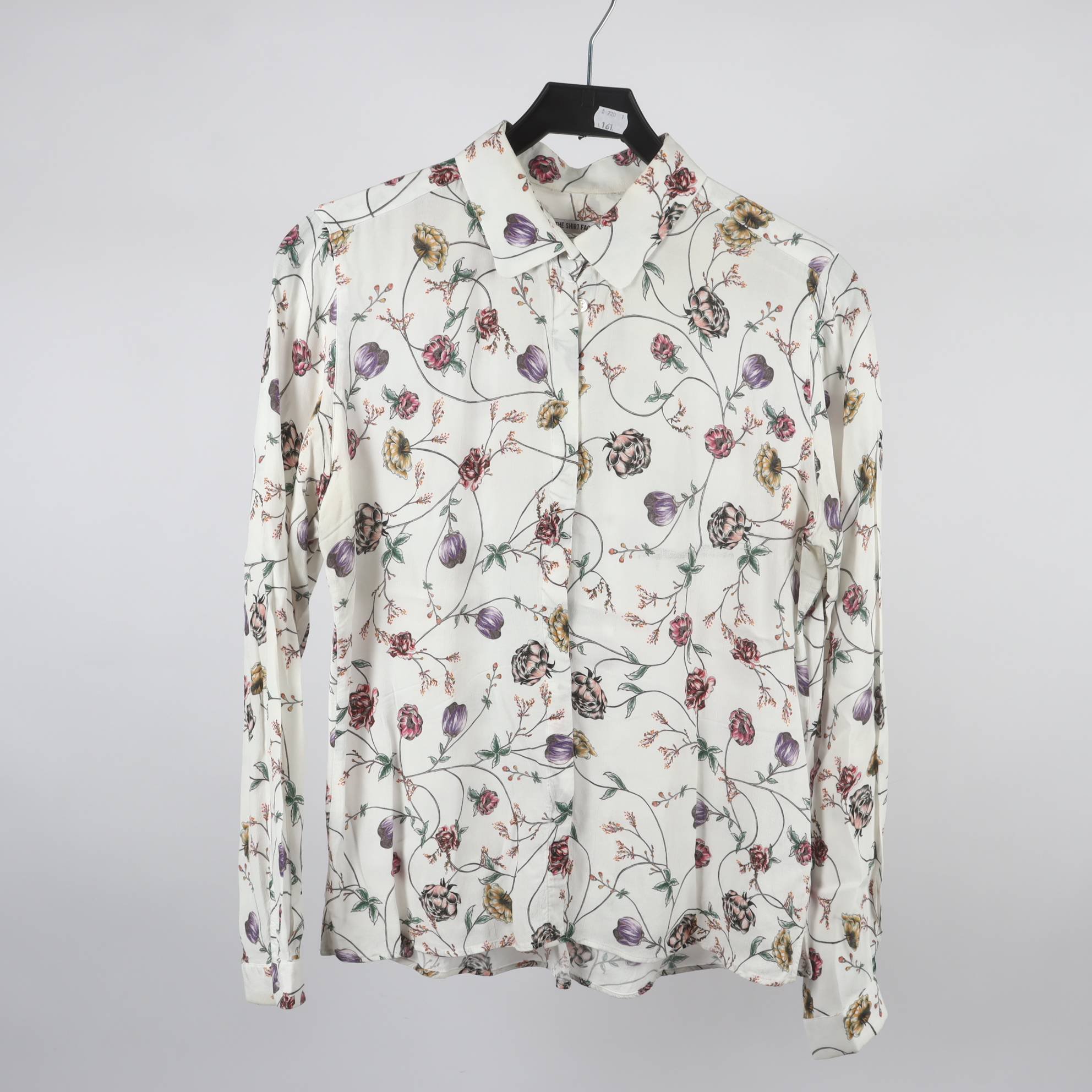 Blus, The Shirt Factory, vit, blommig, stl. 38