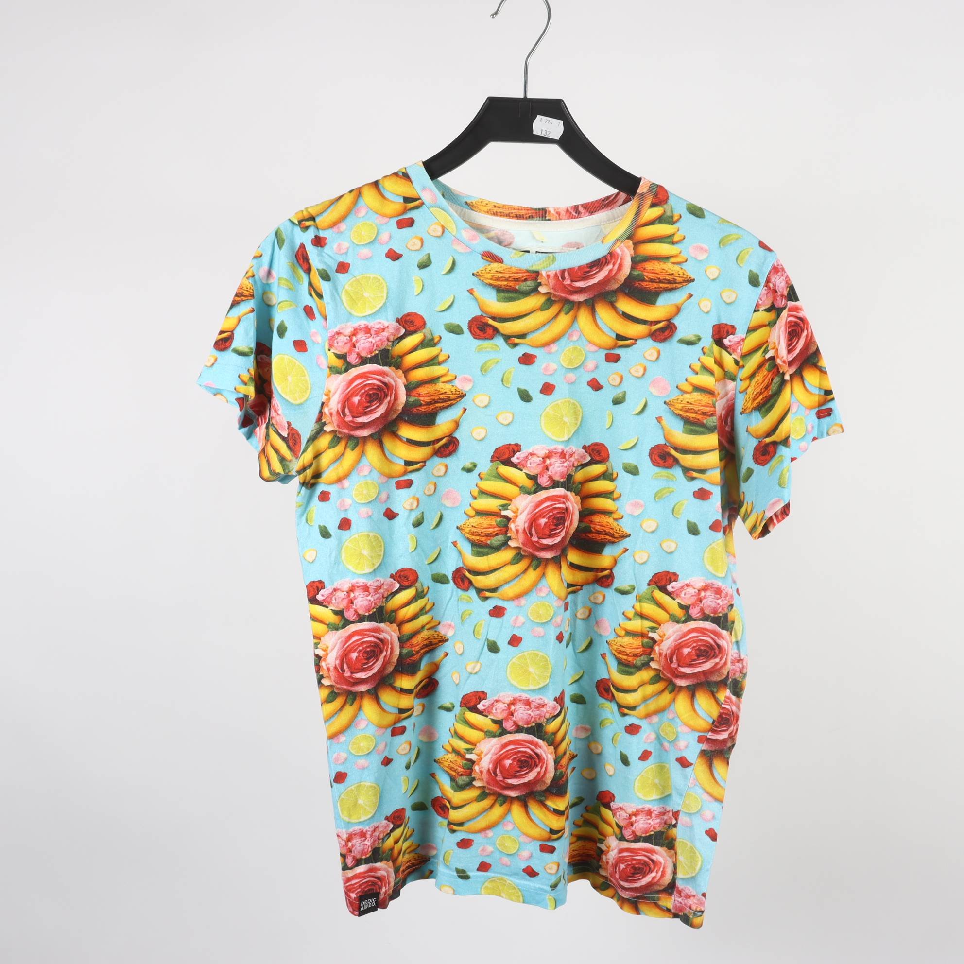 T-shirt, Dedicated, blå, mönstrad, stl. S