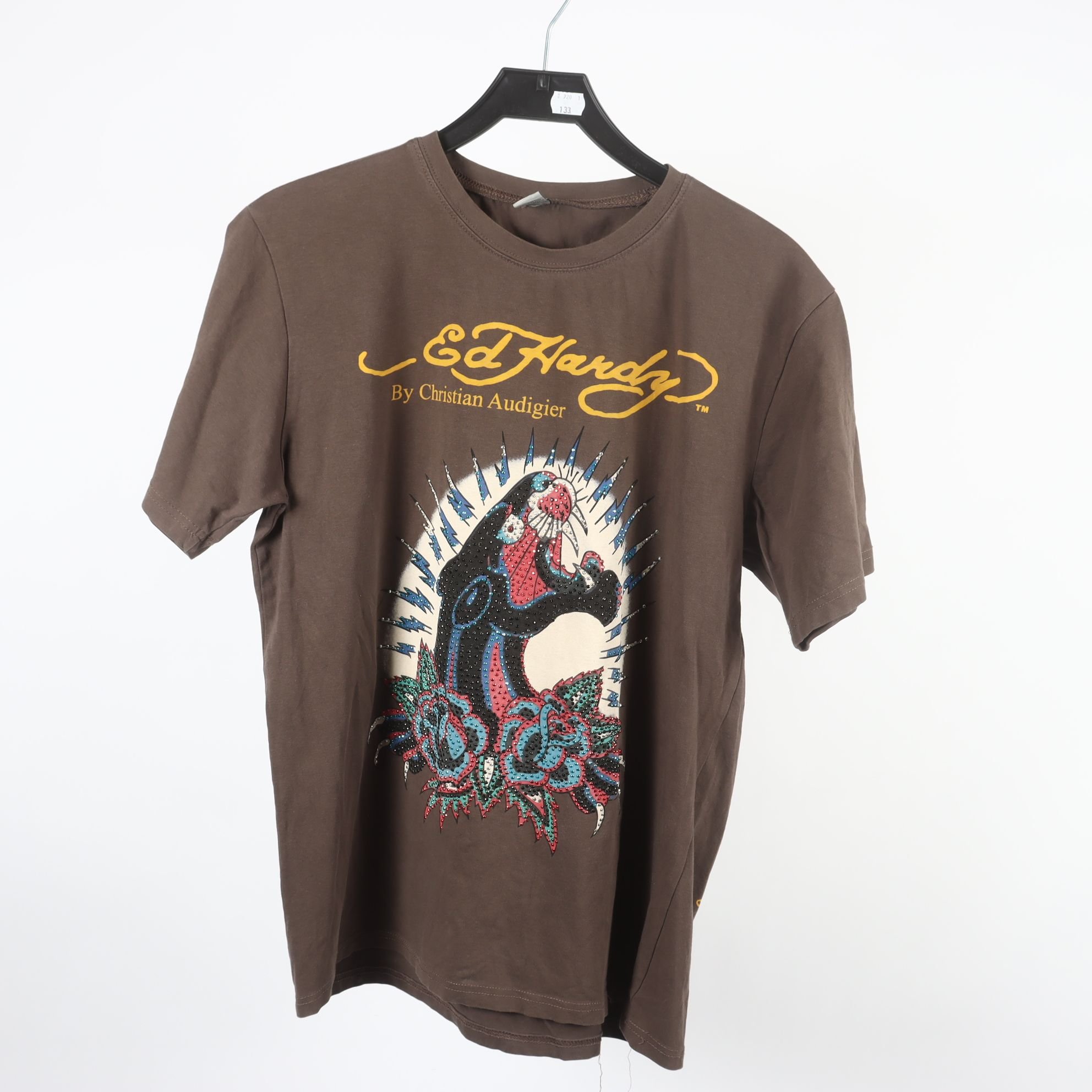 T-shirt, Ed Hardy, brun, stl. XL