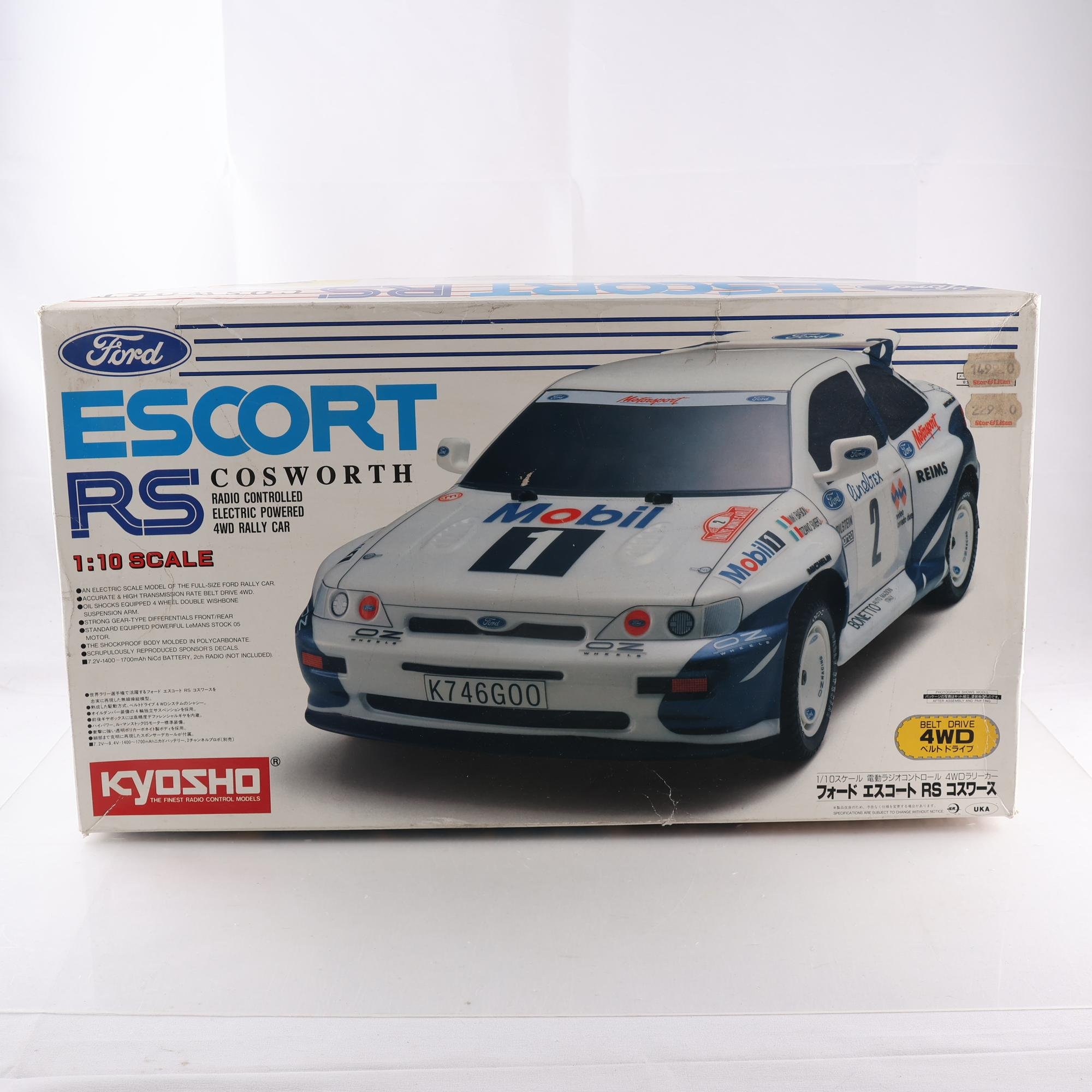 Radiobil, Kyosho, ford escort RS, 4WD, repobjekt. Endast avhämtning.