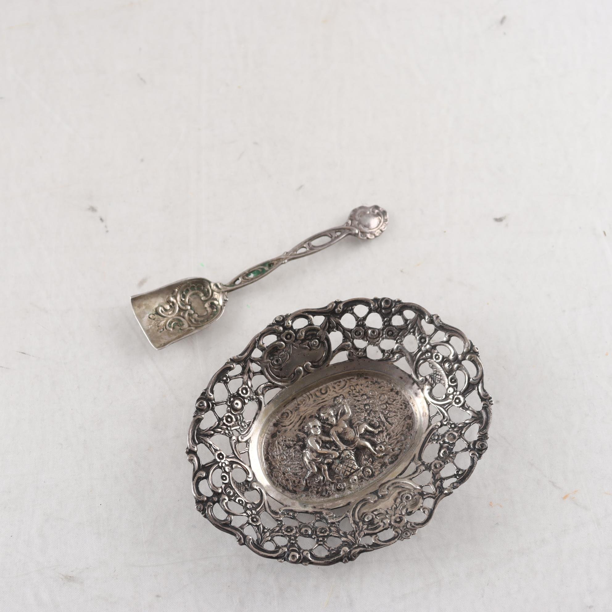 Genombruten skål av silver, 835, kryddsked, 830