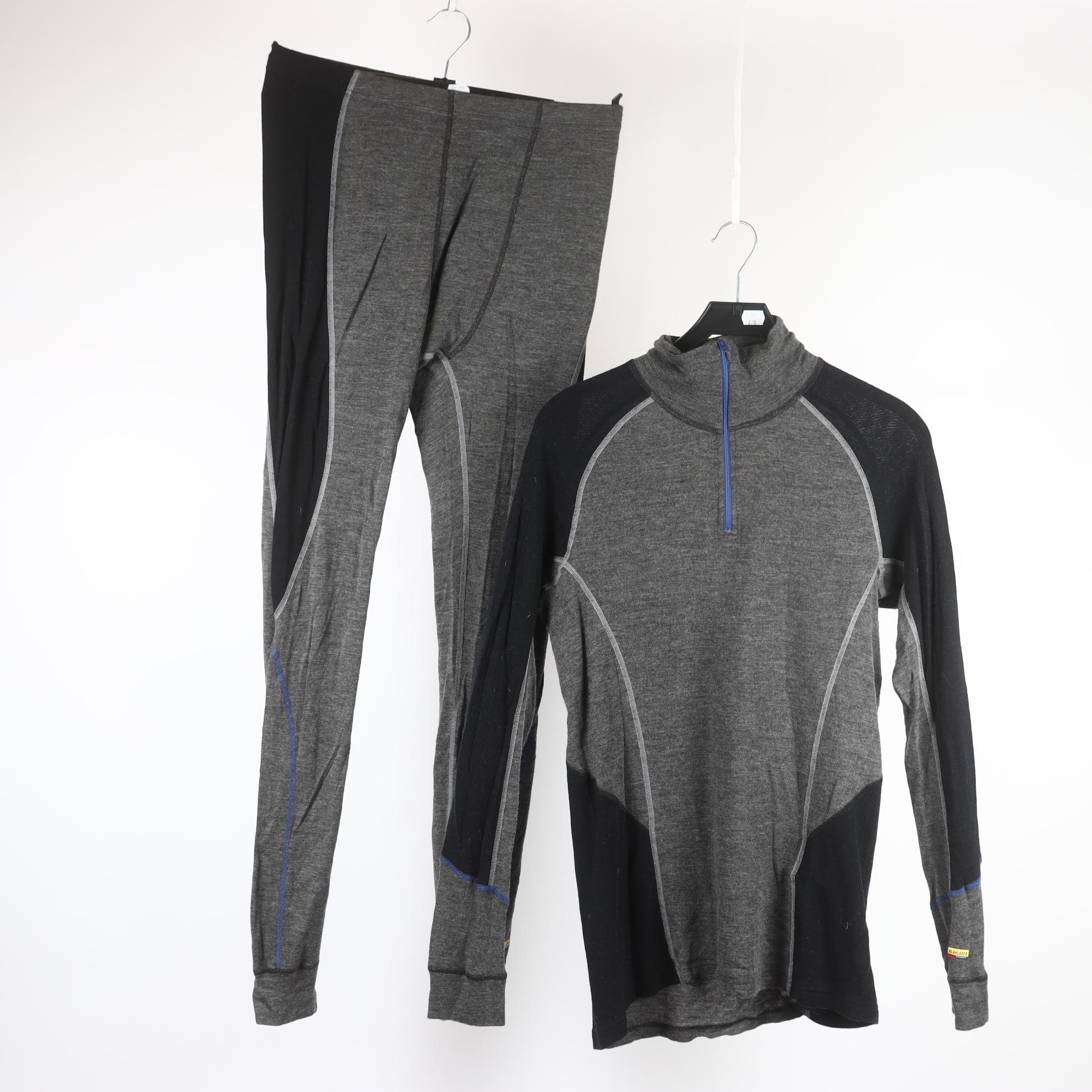 Underställ, Blå Kläder, grå, svart, stl. tröja L, byxor XL