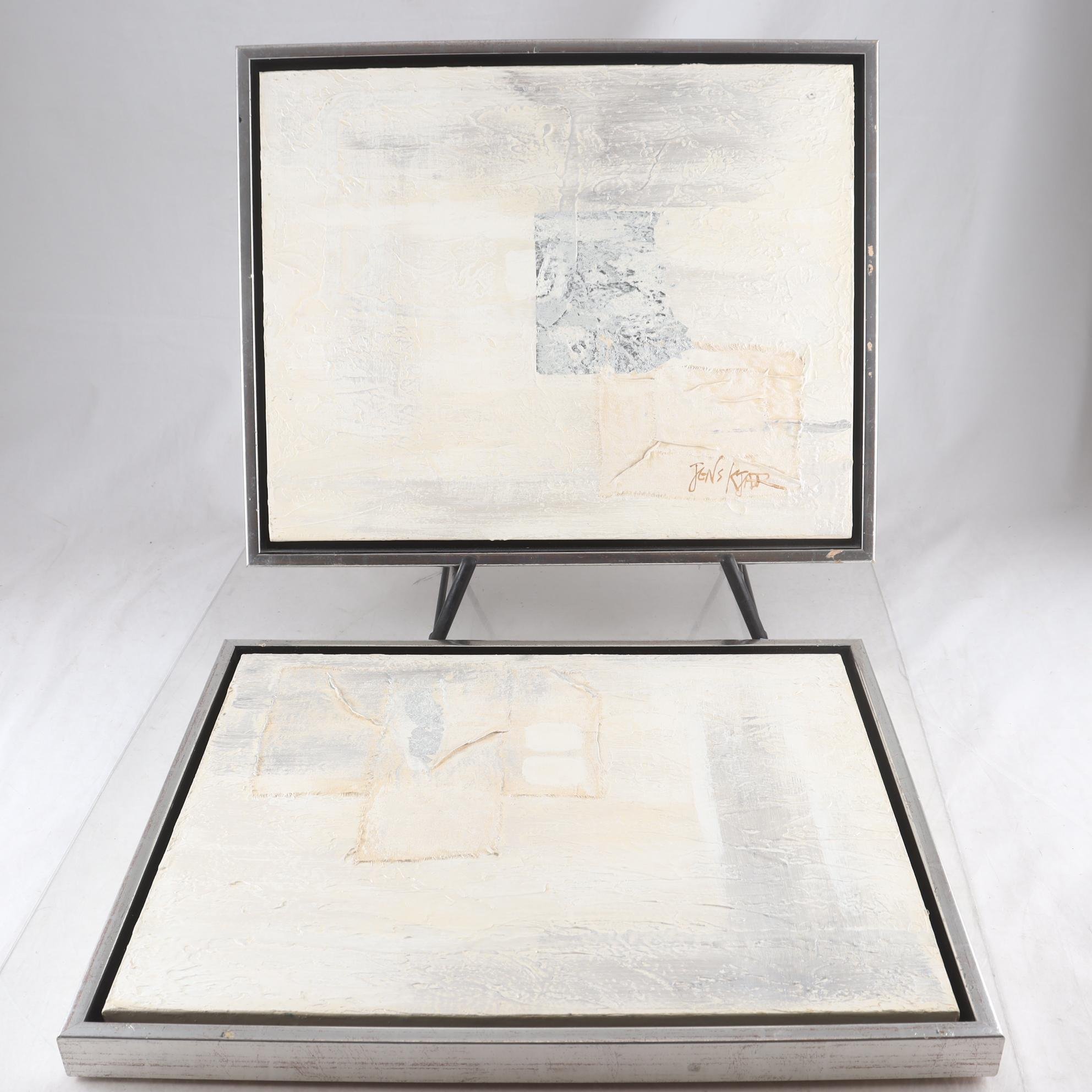 Oljor på duk, 2 st. Jens Kjaer, (f. 1938), Danmark. Endast avhämtning.