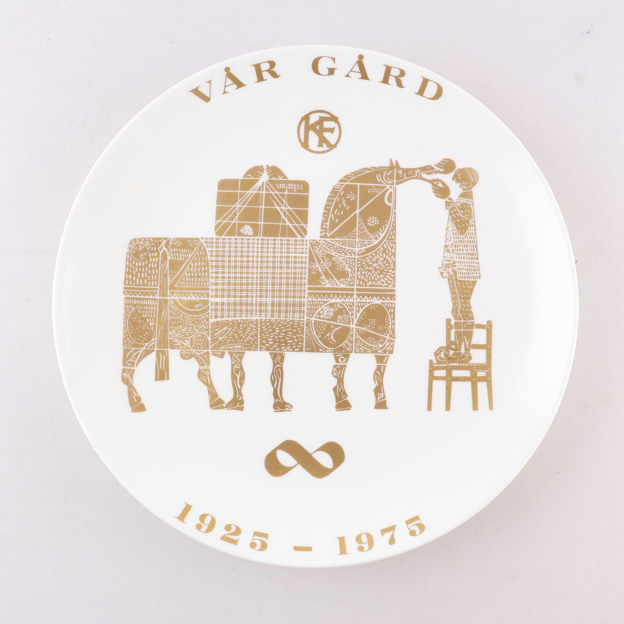 Samlartallrik, Gustavsberg, KF 1925-1975, ’vår gård’ Stig Lindberg