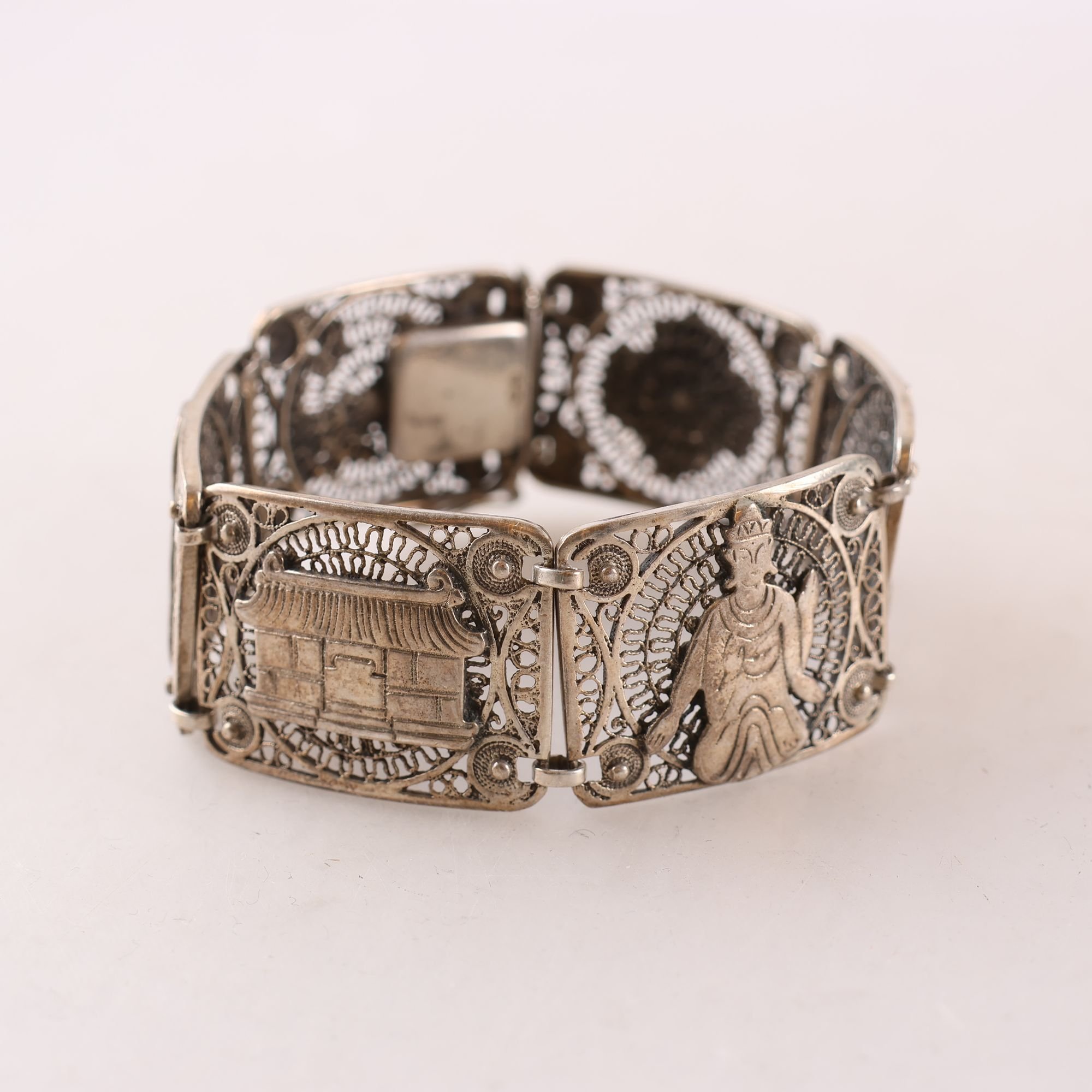 Armband, silver, stämplat kattfot 835. Vikt: 28.2g