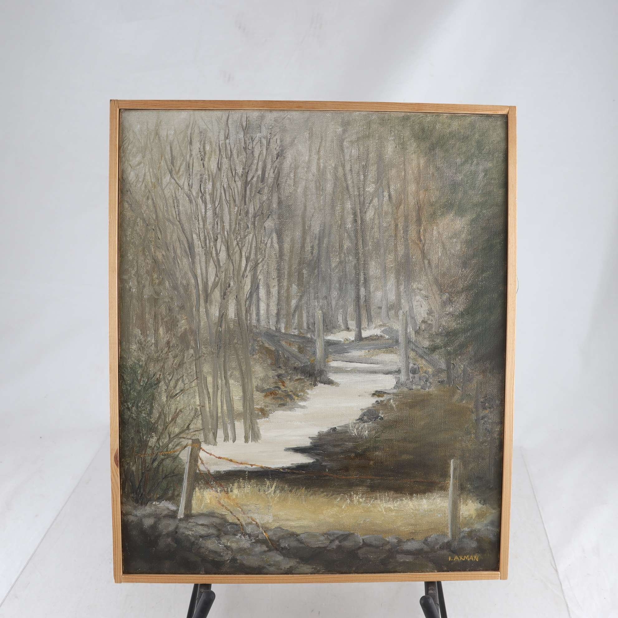 Olja på duk, Irma Axman, signerad. Samfraktas ej.