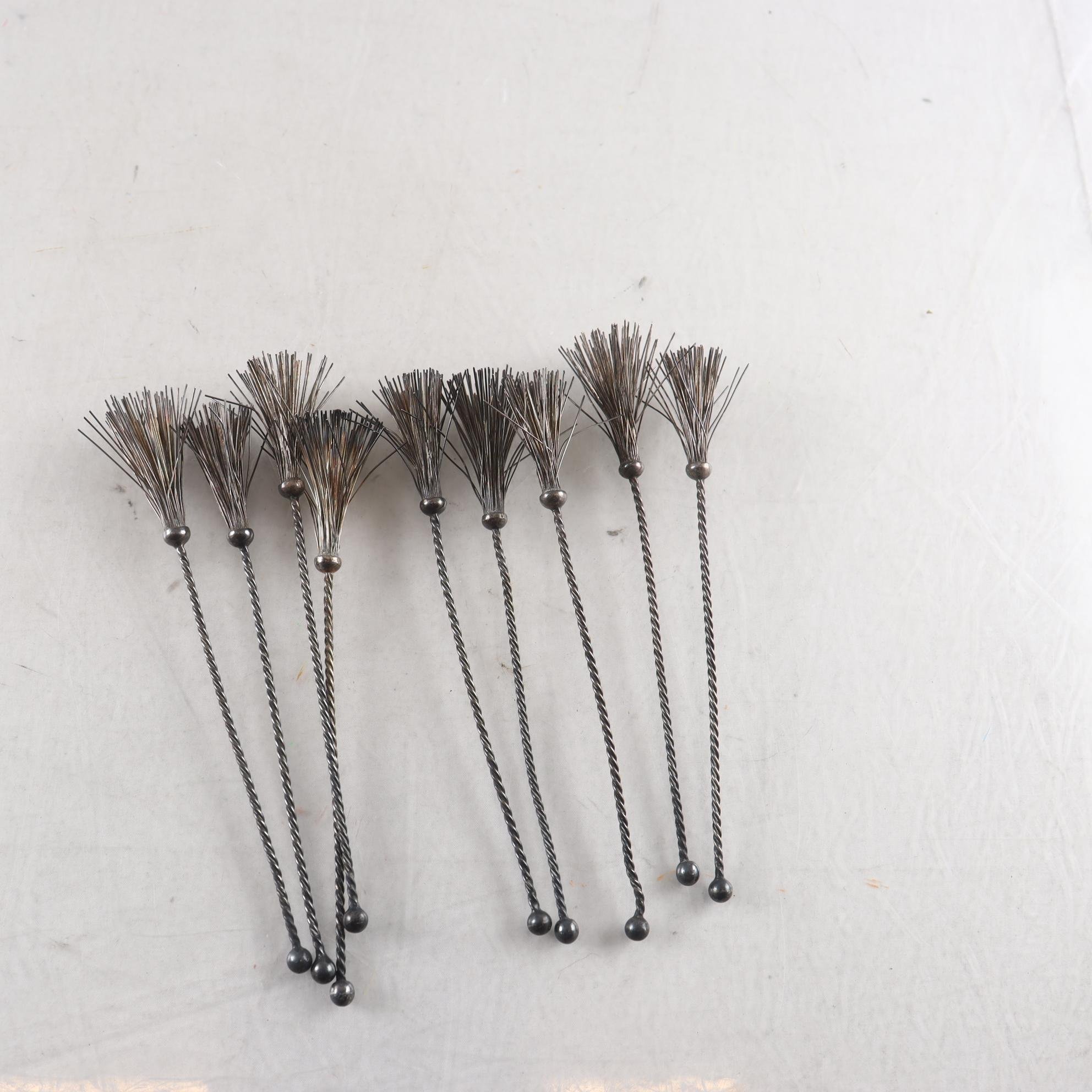 Champagnevispar, nysilver, 1900-tal, 9 st